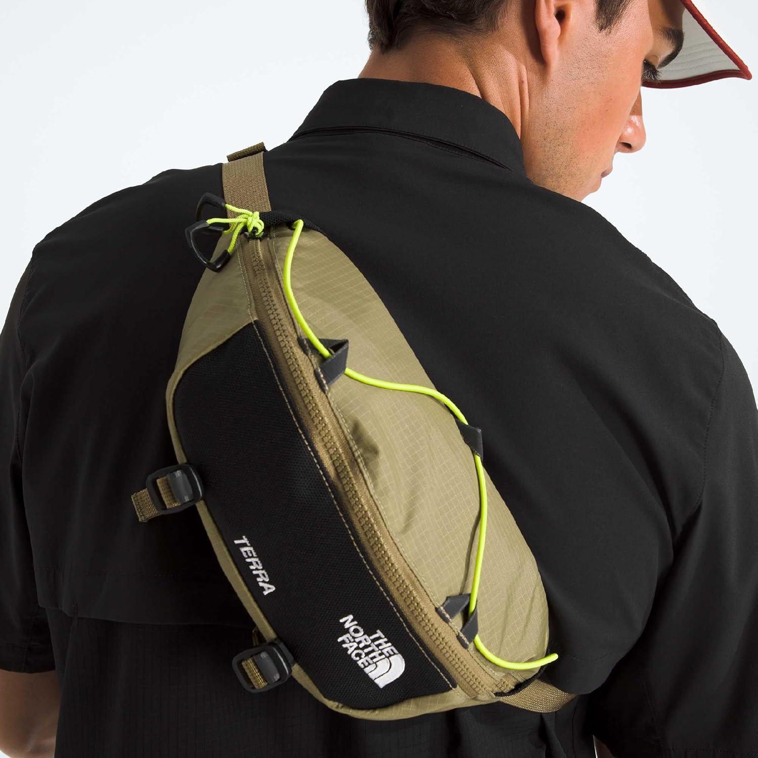 imageTHE NORTH FACE Terra Lumbar Hiking Hip Pack 3 Liter Storage Belt Bag Water Repellent Adjustable Strap Zip PocketsCedarTNF BlackFizz Lime