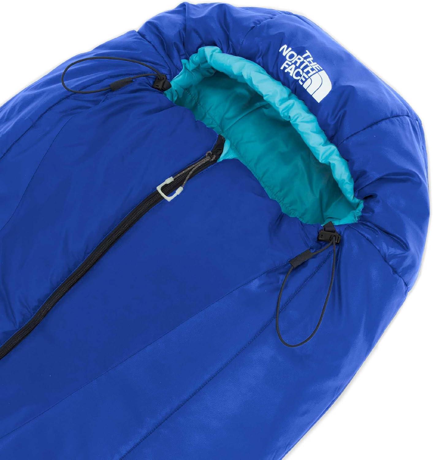 imageTHE NORTH FACE Teen Stormbreak 20F 7C Backpacking Sleeping Bag Water Repellent Fully Insulated Includes Stuff Sack TNF BlueRiver Ice Regular