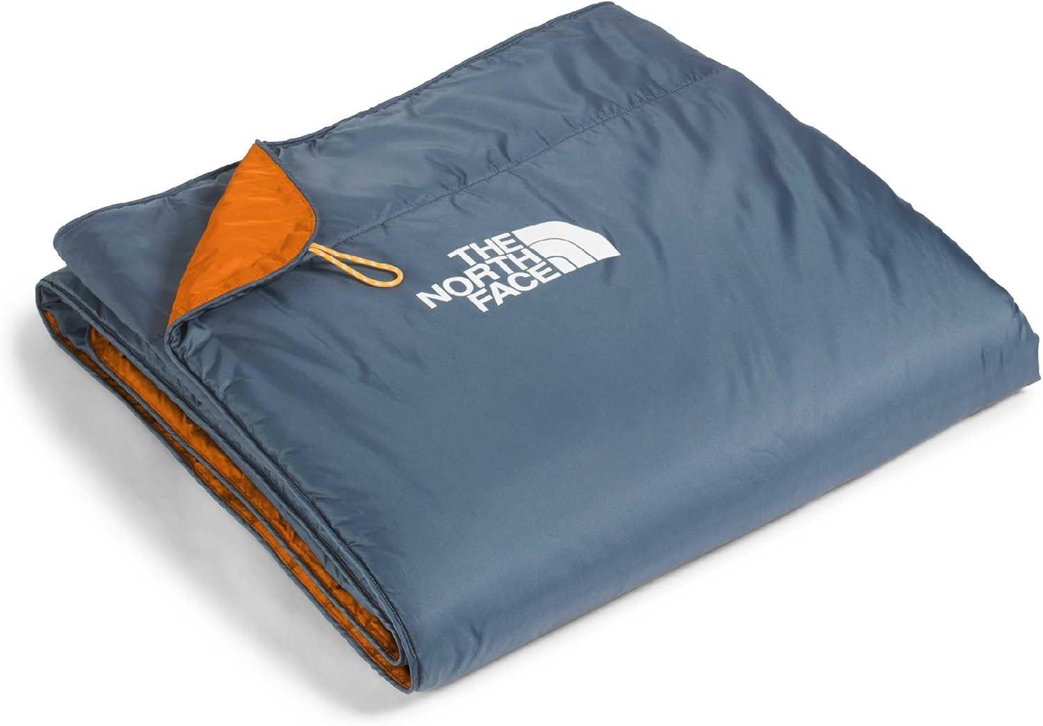 imageTHE NORTH FACE Wawona Blanket Insulated Blanket for Home and Camping Water Repellent Packable Design Granite GreyDust Orange One Size