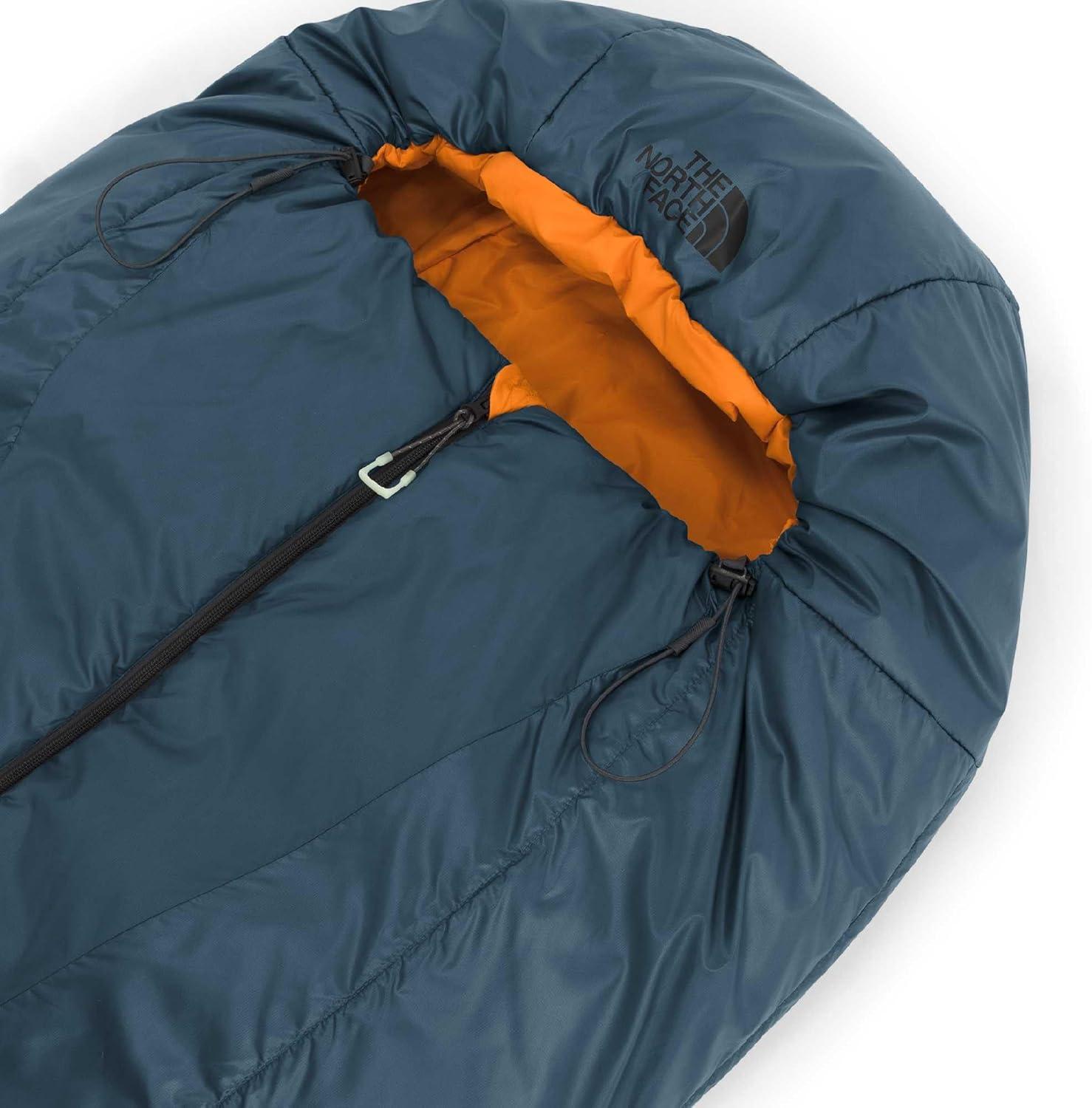 imageThe North Face SleepingBags Stormbreak 35F 17C Backpacking Sleeping Bag Water Repellent Fully Insulated Includes Stuff SackGranite GreyDust Orange