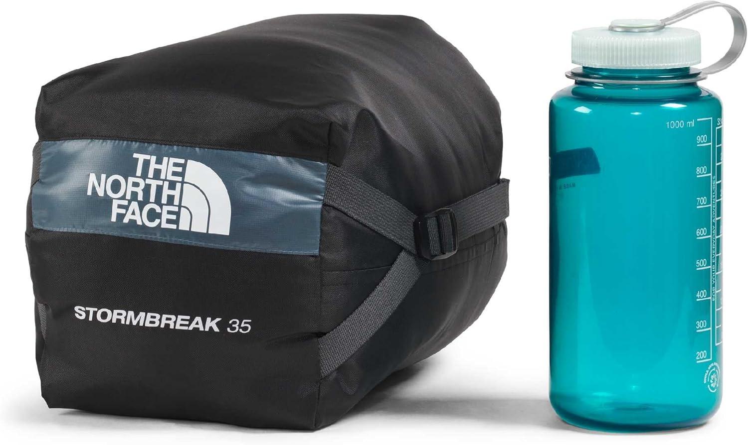 imageThe North Face SleepingBags Stormbreak 35F 17C Backpacking Sleeping Bag Water Repellent Fully Insulated Includes Stuff SackGranite GreyDust Orange