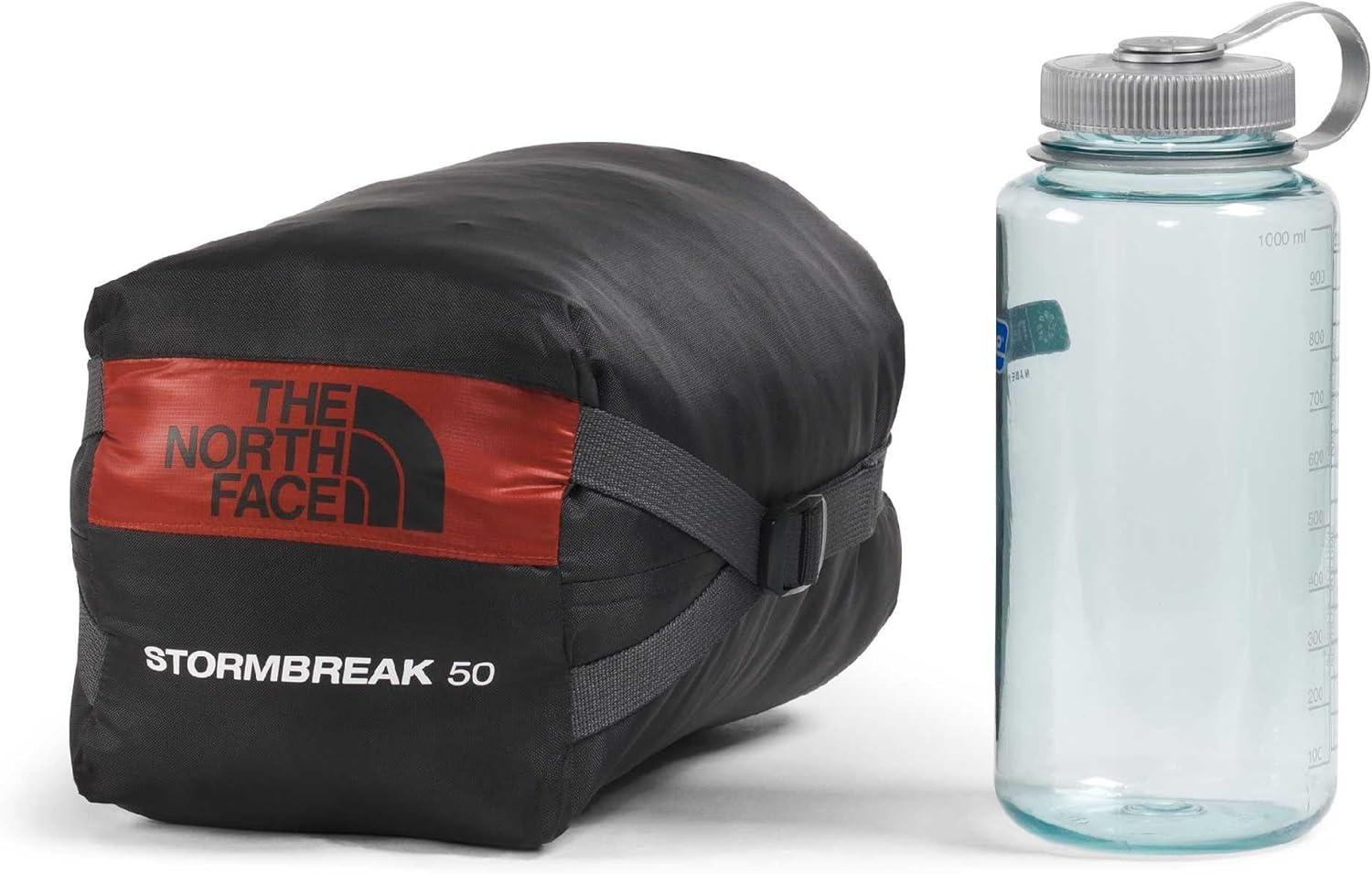 imageThe North Face SleepingBags Stormbreak 50F 10C Backpacking Sleeping Bag Water Repellent Fully Insulated Includes Stuff SackIron ClayLava Red