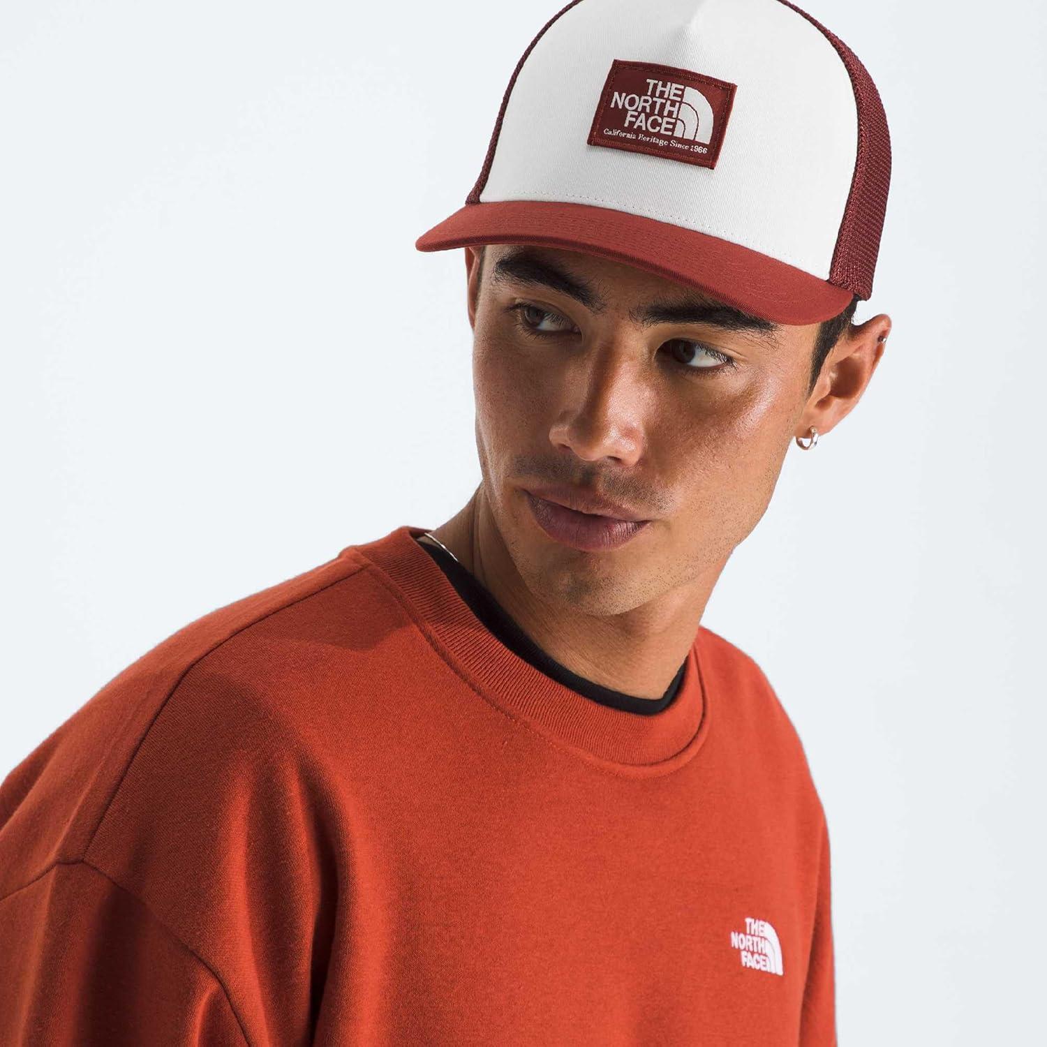 imageTHE NORTH FACE Keep It Patched Trucker Deep Fit Snapback Hat for Men amp Women With Breathable Mesh PanelsIron ClayWhite Dune