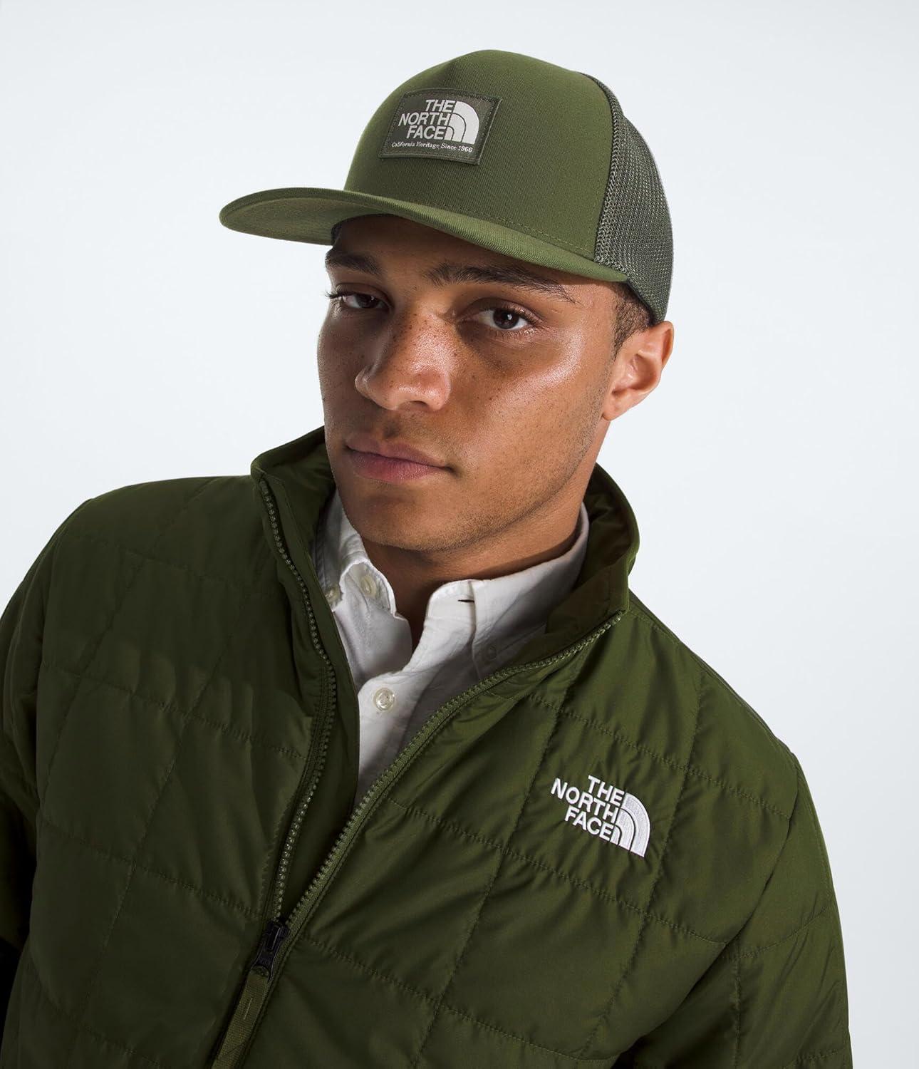 imageTHE NORTH FACE Keep It Patched Trucker Deep Fit Snapback Hat for Men amp Women With Breathable Mesh PanelsWoodland GreenNew Taupe GreenWhite Dune