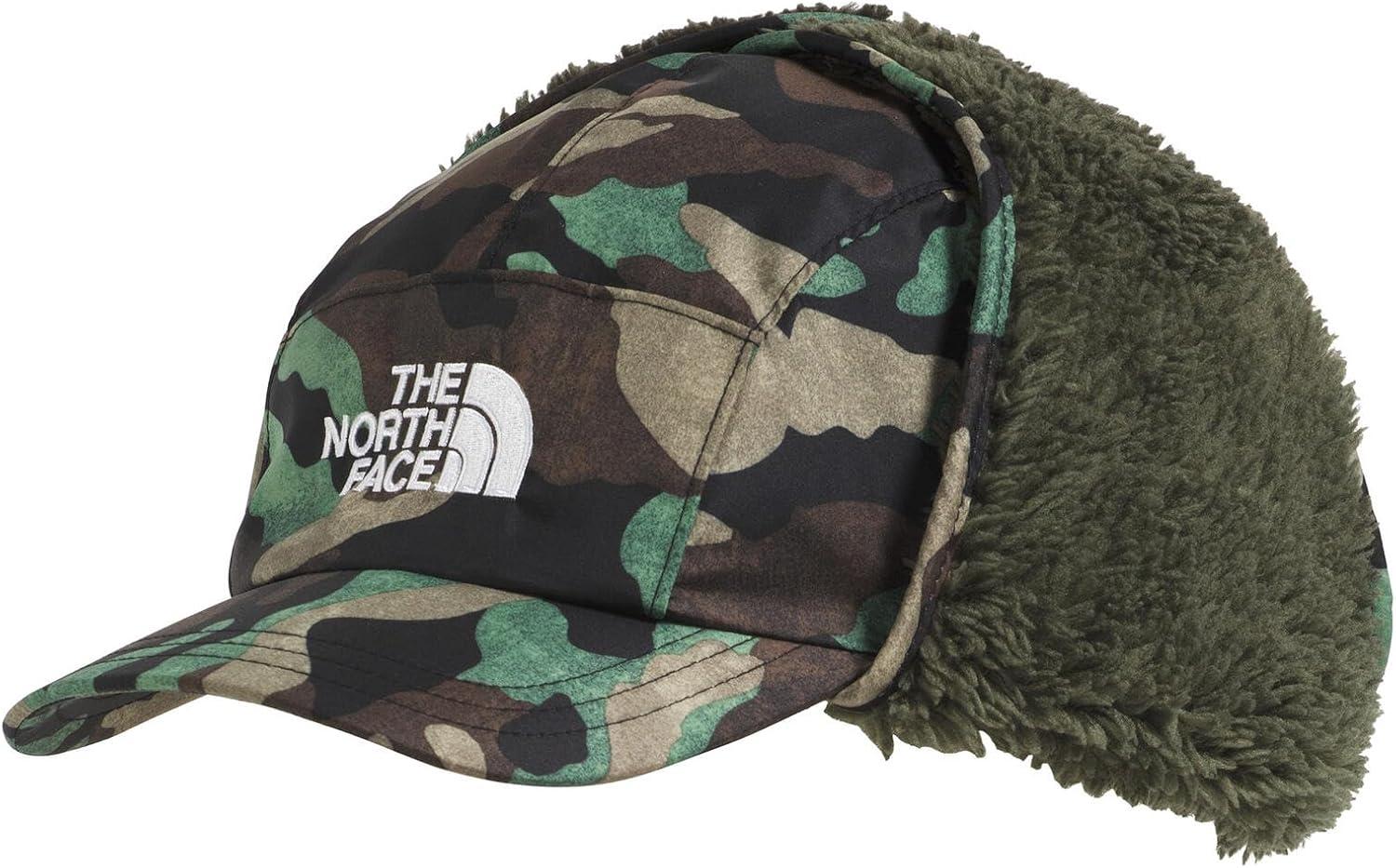 imageTHE NORTH FACE Kids Shasta Trapper Hat Insulated Crown amp Fleece Lined Earflaps Water Repellent Finish Ball Cap BrimTnf Black Tnf Camo Small PrintNew Taupe Green