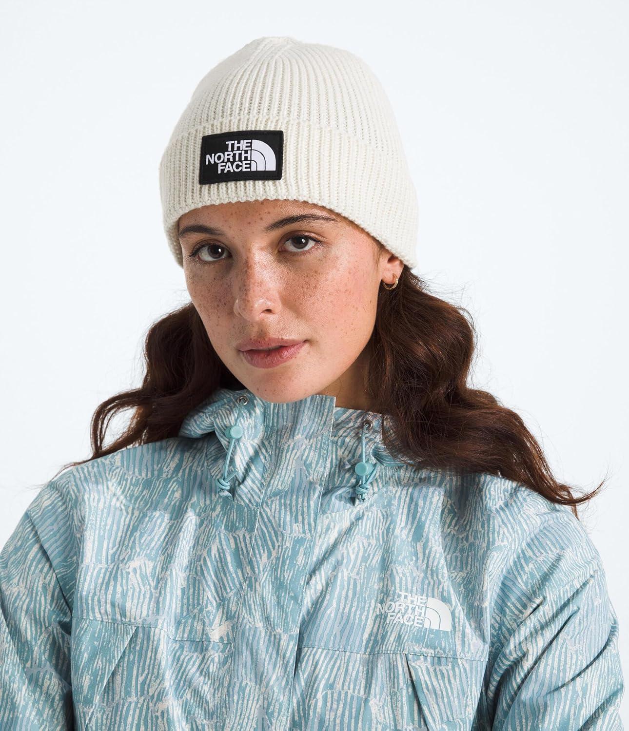 imageThe North FACE UnisexAdult TNF Logo Box Cuffed BeanieWhite Dune