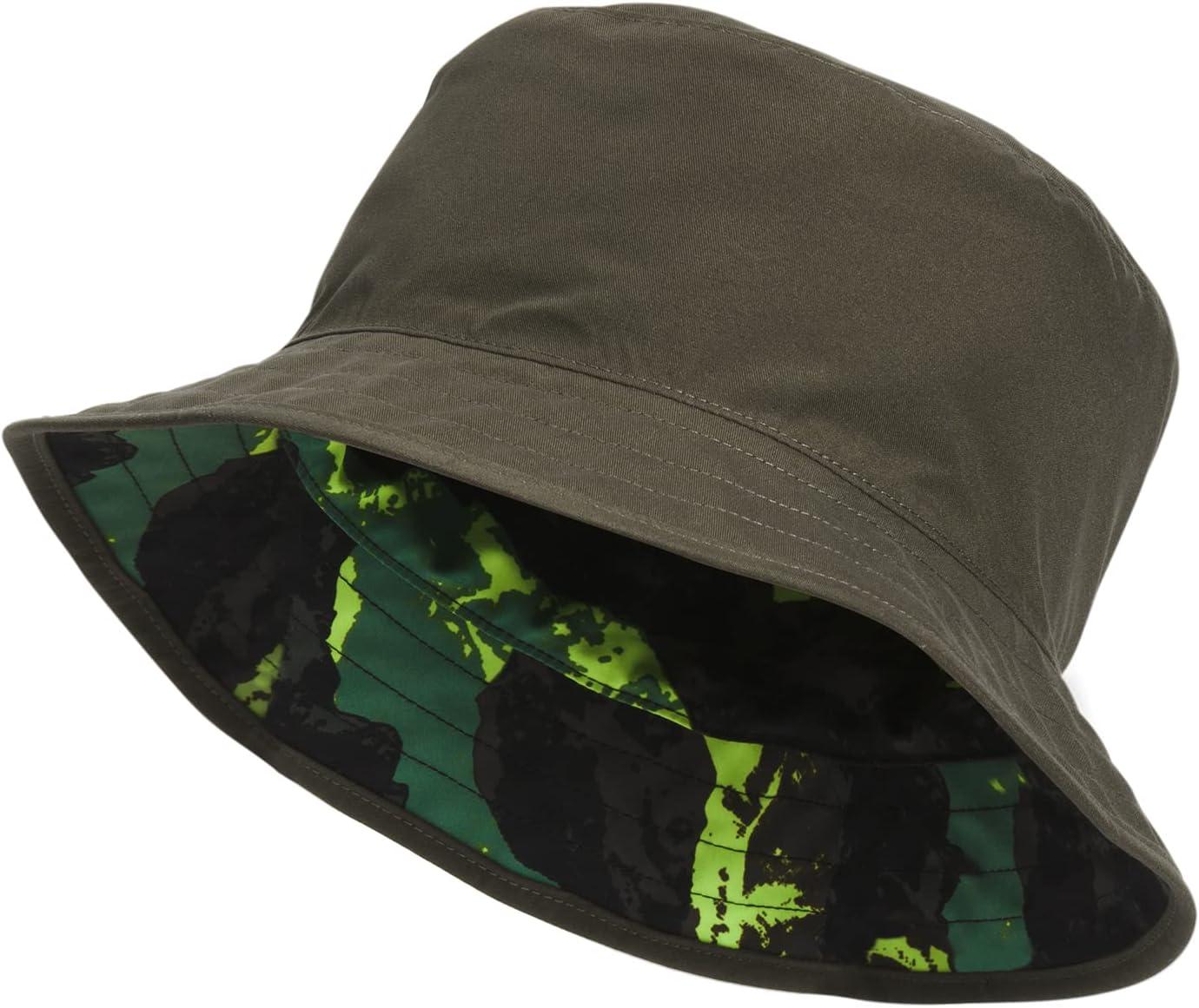 imageThe North Face Kids Class V Reversible Bucket ToddlerLittle KidsBig KidsDeep Grass Green Mountain Panorama PrintNew Taupe Green