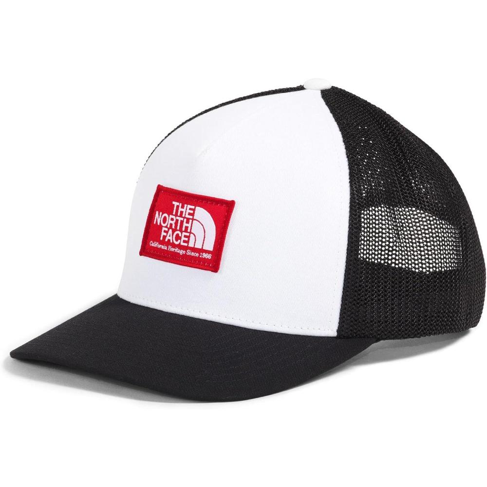 imageTHE NORTH FACE Keep It Patched Trucker Deep Fit Snapback Hat for Men amp Women With Breathable Mesh PanelsTnf BlackHorizon RedTnf White