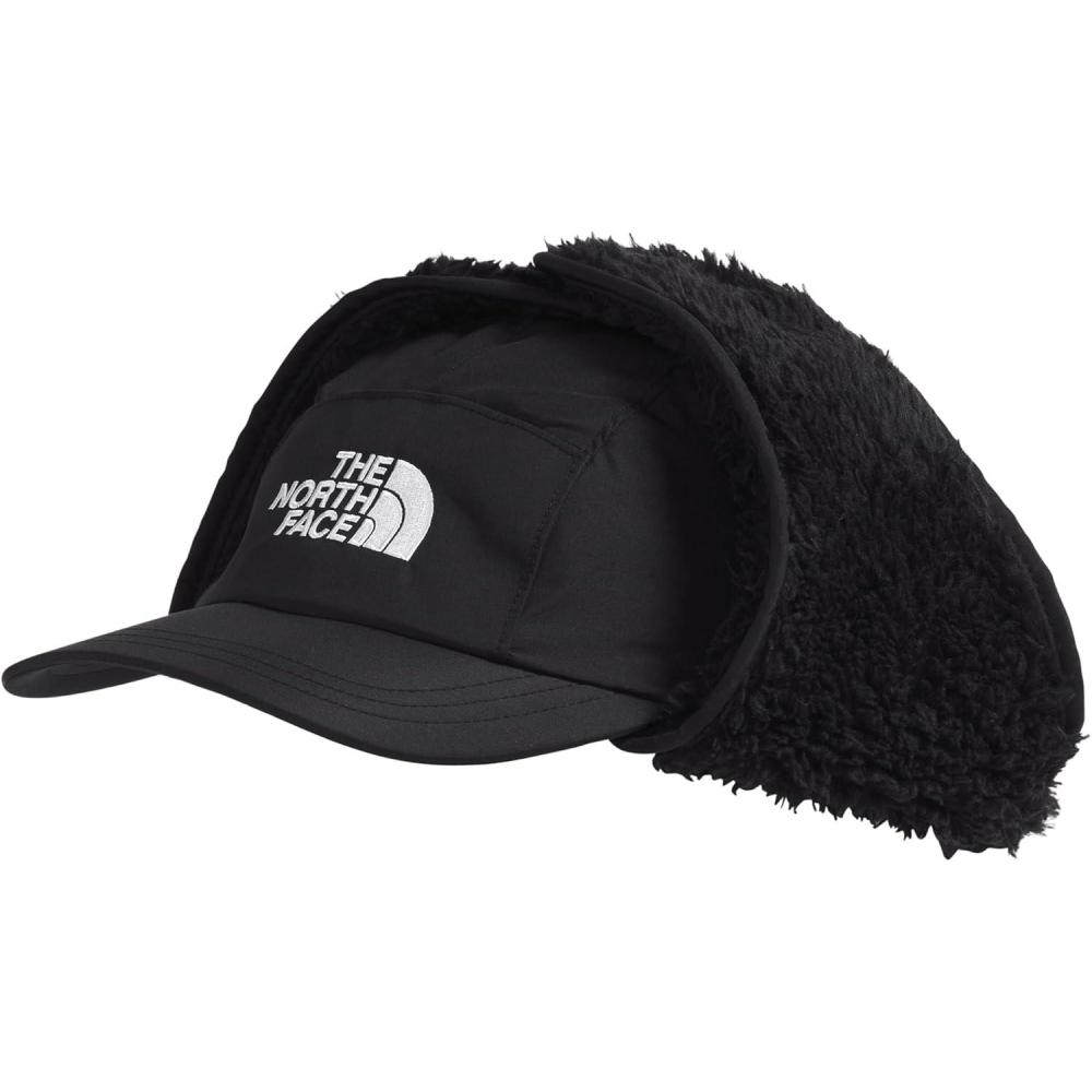 imageTHE NORTH FACE Kids Shasta Trapper Hat Insulated Crown amp Fleece Lined Earflaps Water Repellent Finish Ball Cap BrimTnf BlackUtility Brown
