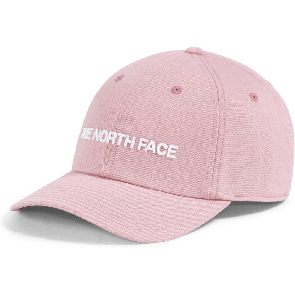 imageTHE NORTH FACE Roomy Norm Hat Classic Fit Ball Cap for Men amp Women Embroidered Logo Adjustable Strap amp Silver BuckleMetal PinkHorizontal Logo