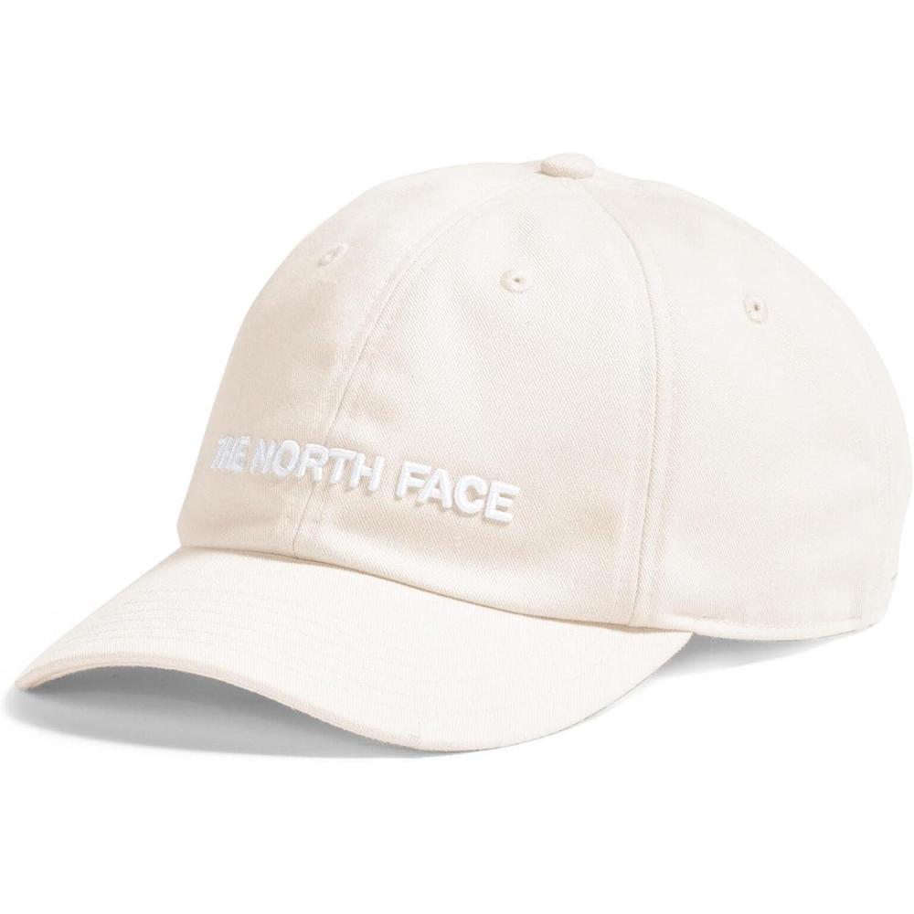 imageTHE NORTH FACE Roomy Norm Hat Classic Fit Ball Cap for Men amp Women Embroidered Logo Adjustable Strap amp Silver BuckleWhite DuneRaw UndyedHorizontal Logo
