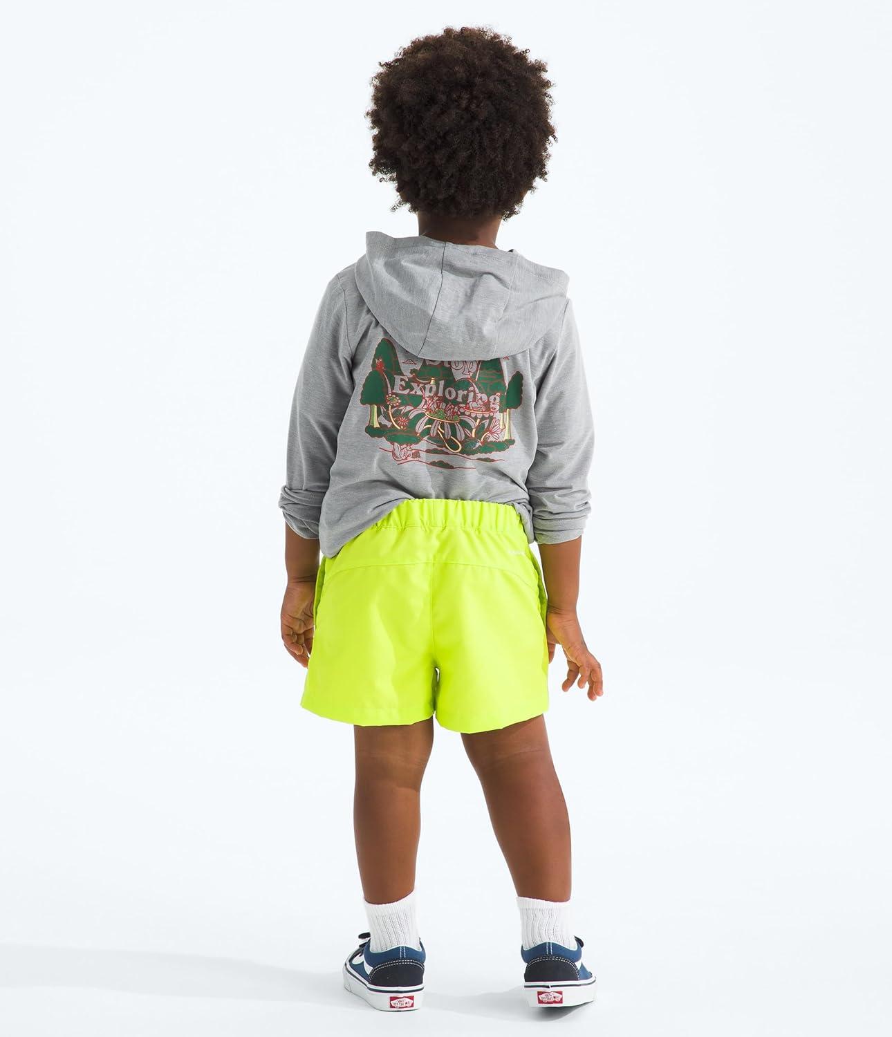imageThe North Face Baby Class V Short Moisture Wicking ColorChanging Design Elastic Waistband MeshLined PocketsFizz Lime Logo Weather Topo Phantom Print