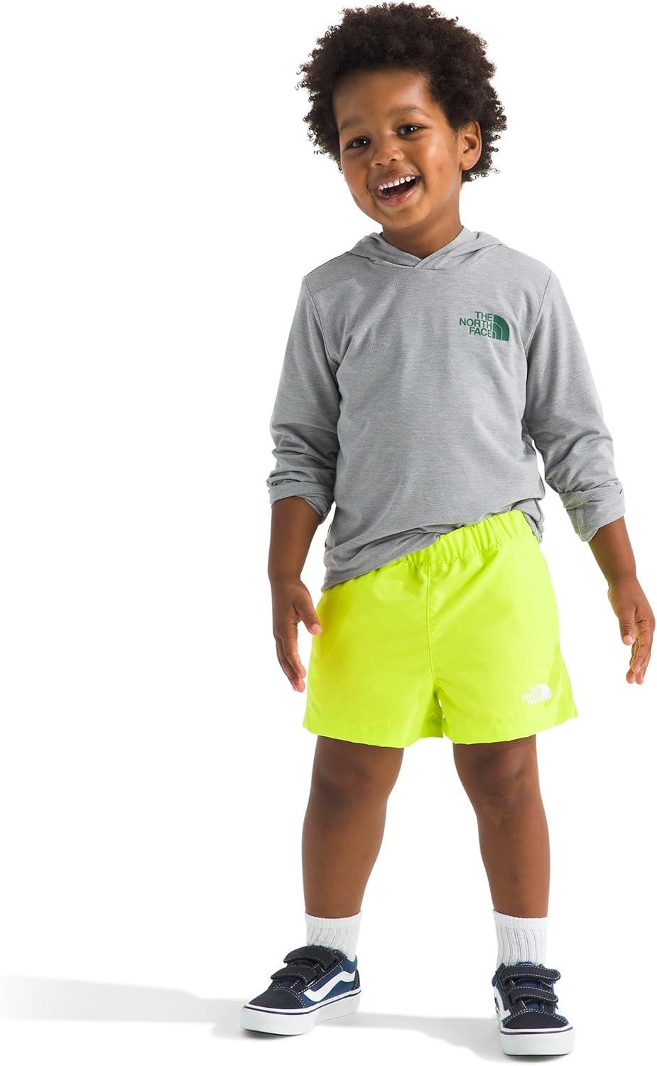 imageThe North Face Baby Class V Short Moisture Wicking ColorChanging Design Elastic Waistband MeshLined PocketsFizz Lime Logo Weather Topo Phantom Print