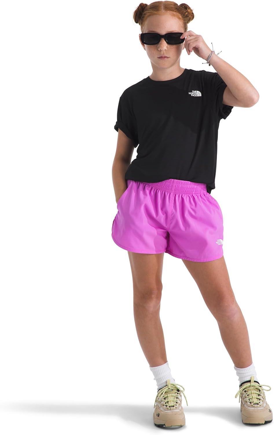 imageThe North Face Girls Flex Woven Short Breathable Athletic Shorts Moisture Wicking Fabric Elastic WaistbandViolet Crocus