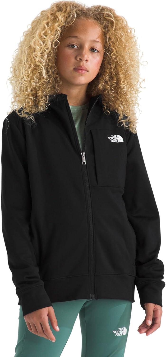 imageThe North Face Teen TNF Performance Fleece Full Zip Hooded Jacket Hoodie for Boys amp Girls Chest Pocket SetIn SleevesTnf Black