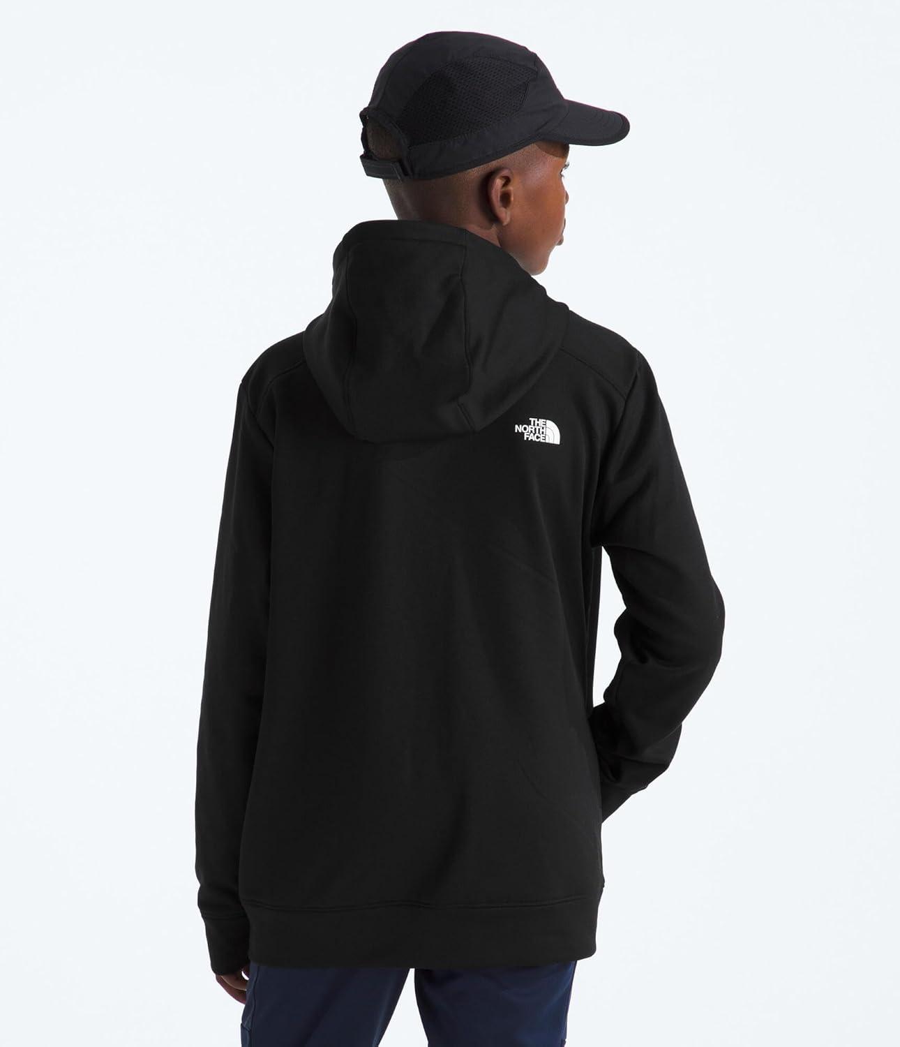 imageThe North Face Teen TNF Performance Fleece Full Zip Hooded Jacket Hoodie for Boys amp Girls Chest Pocket SetIn SleevesTnf Black