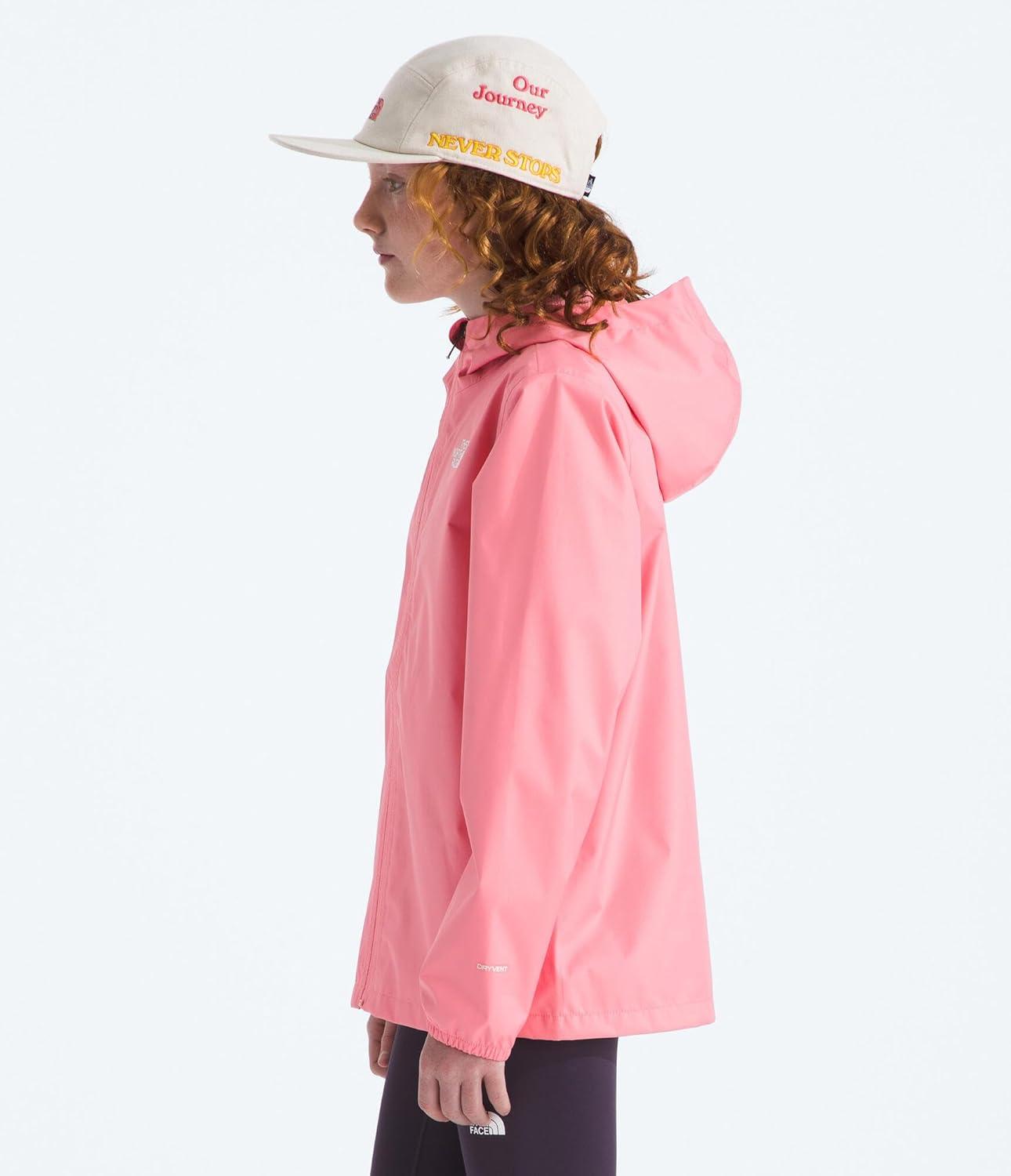imageThe North Face Unisex Kids Zipline Rain Jacket Waterproof Rain Coat Secure Zip Pockets Weather Ready HoodCoral Crush