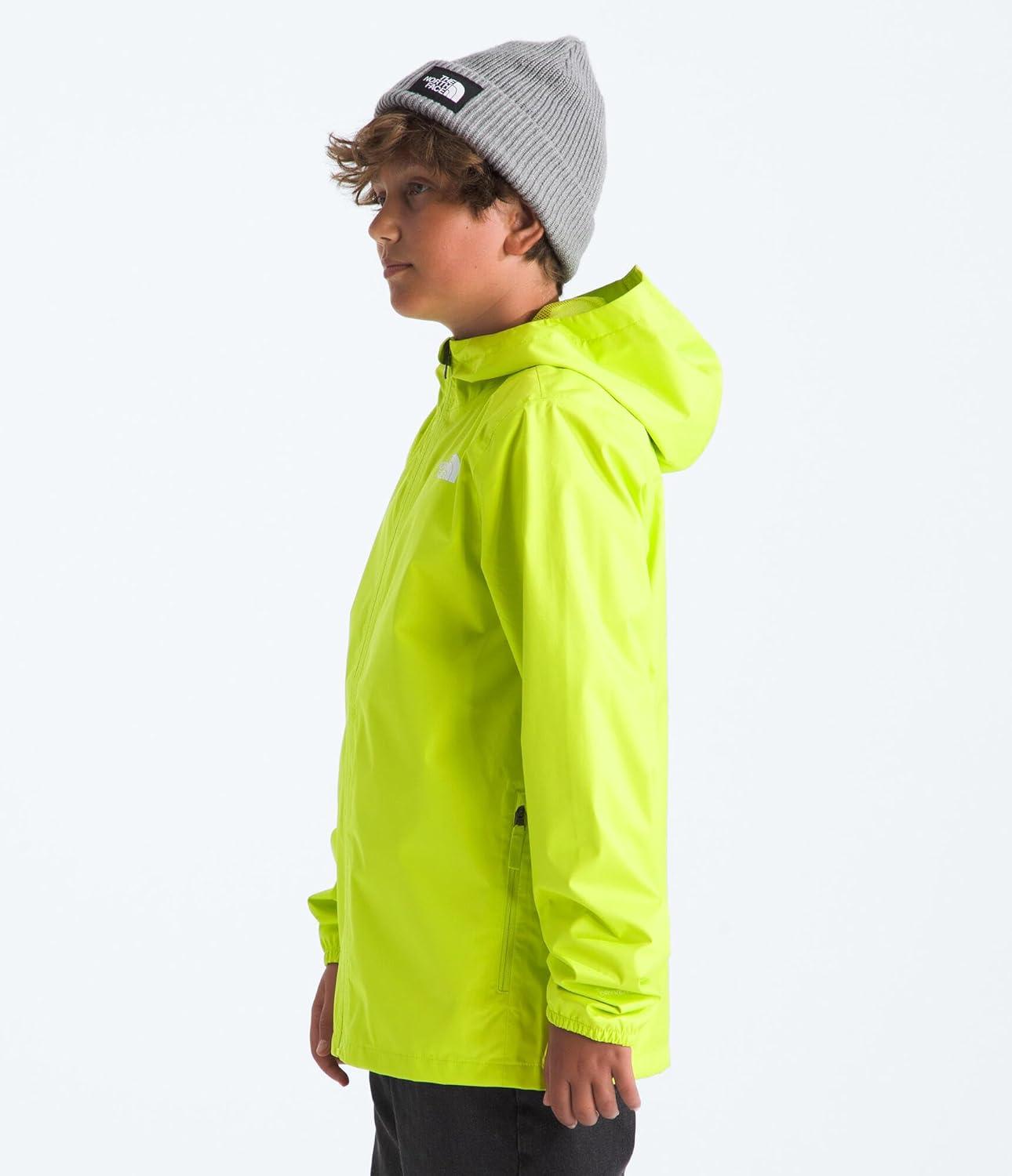imageThe North Face Unisex Kids Zipline Rain Jacket Waterproof Rain Coat Secure Zip Pockets Weather Ready HoodFizz Lime