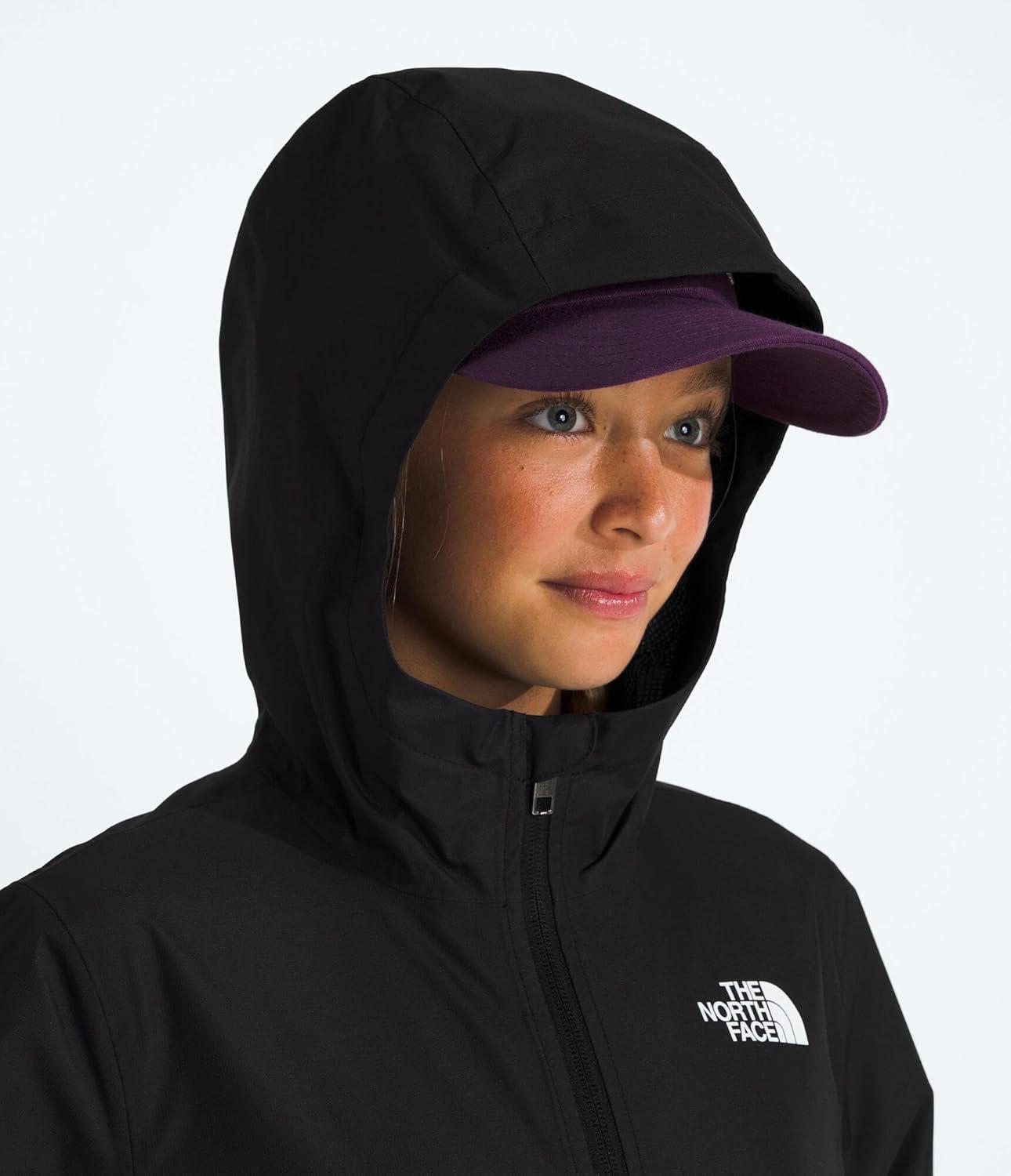 imageThe North Face Unisex Kids Zipline Rain Jacket Waterproof Rain Coat Secure Zip Pockets Weather Ready HoodTnf Black