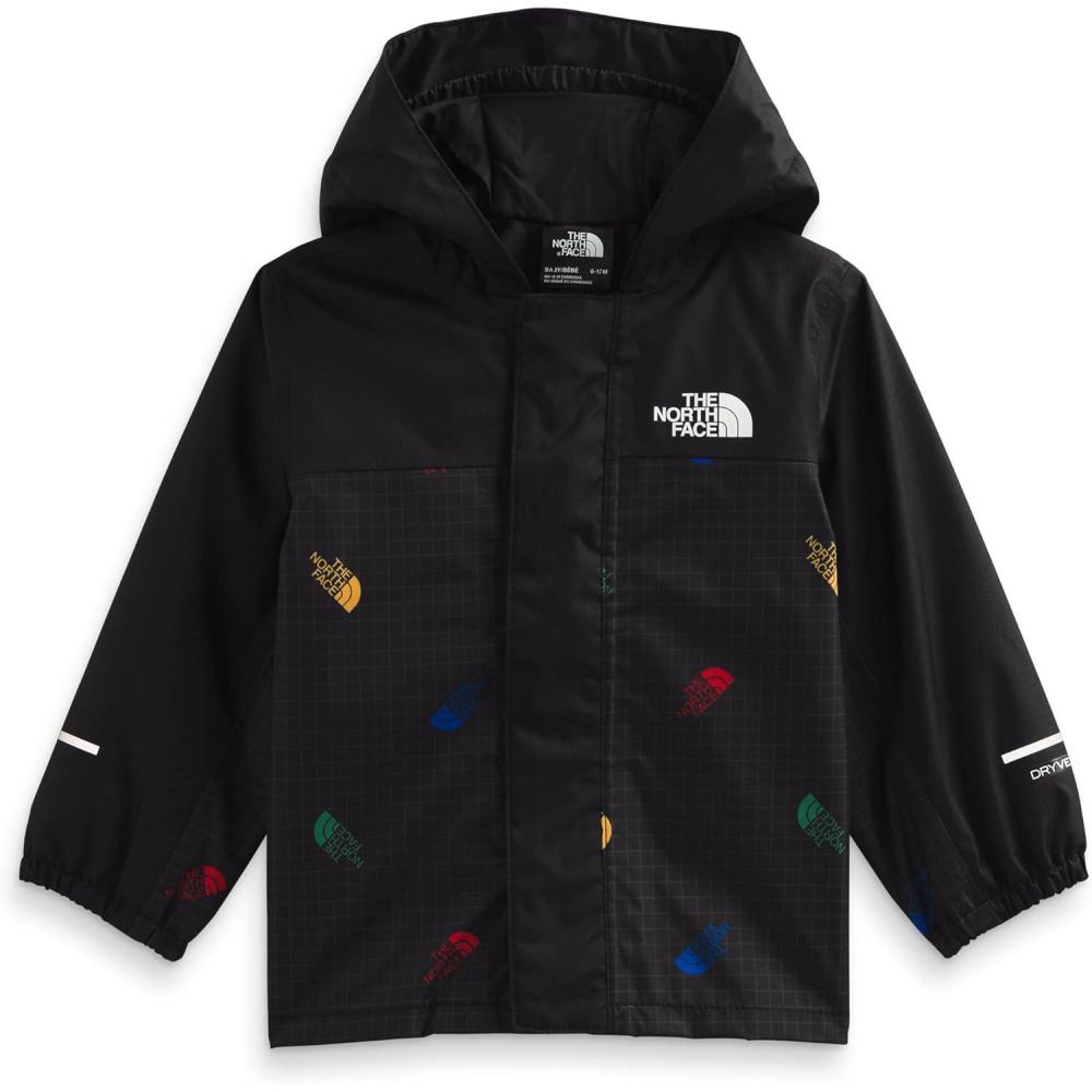 imageTHE NORTH FACE Baby Antora Rain JacketTnf Black Tossed Logo Grid Print