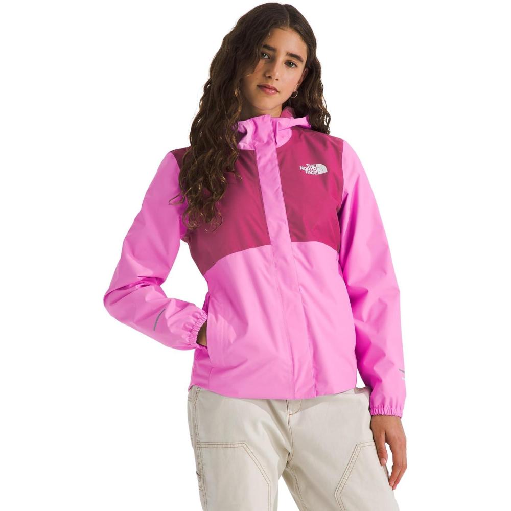 imageTHE NORTH FACE Girls Antora Rain Jacket Waterproof Breathable 3piece Hood Secure Zip Hand PocketViolet CrocusFuchsia Flash