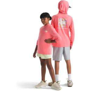 The North Face Kids’ Adventure Wildflower Views Hoodie – Moisture Wicking Pullover, Lightweight & Stretchy, Durable Hood(Coral Crush)