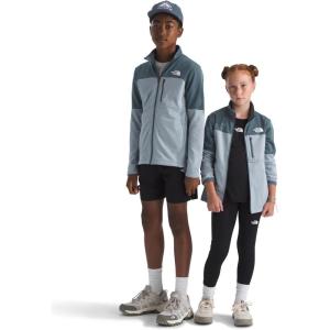 The North Face boys Hike Midlayer Full Zip Jacket(Frost Grey/Granite Grey)