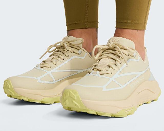 imageThe North Face Womens Fastpack Waterproof Hiking Shoe Highly Cushioned Rubber Outsole 5mm LugsDesert StoneLemon Mist