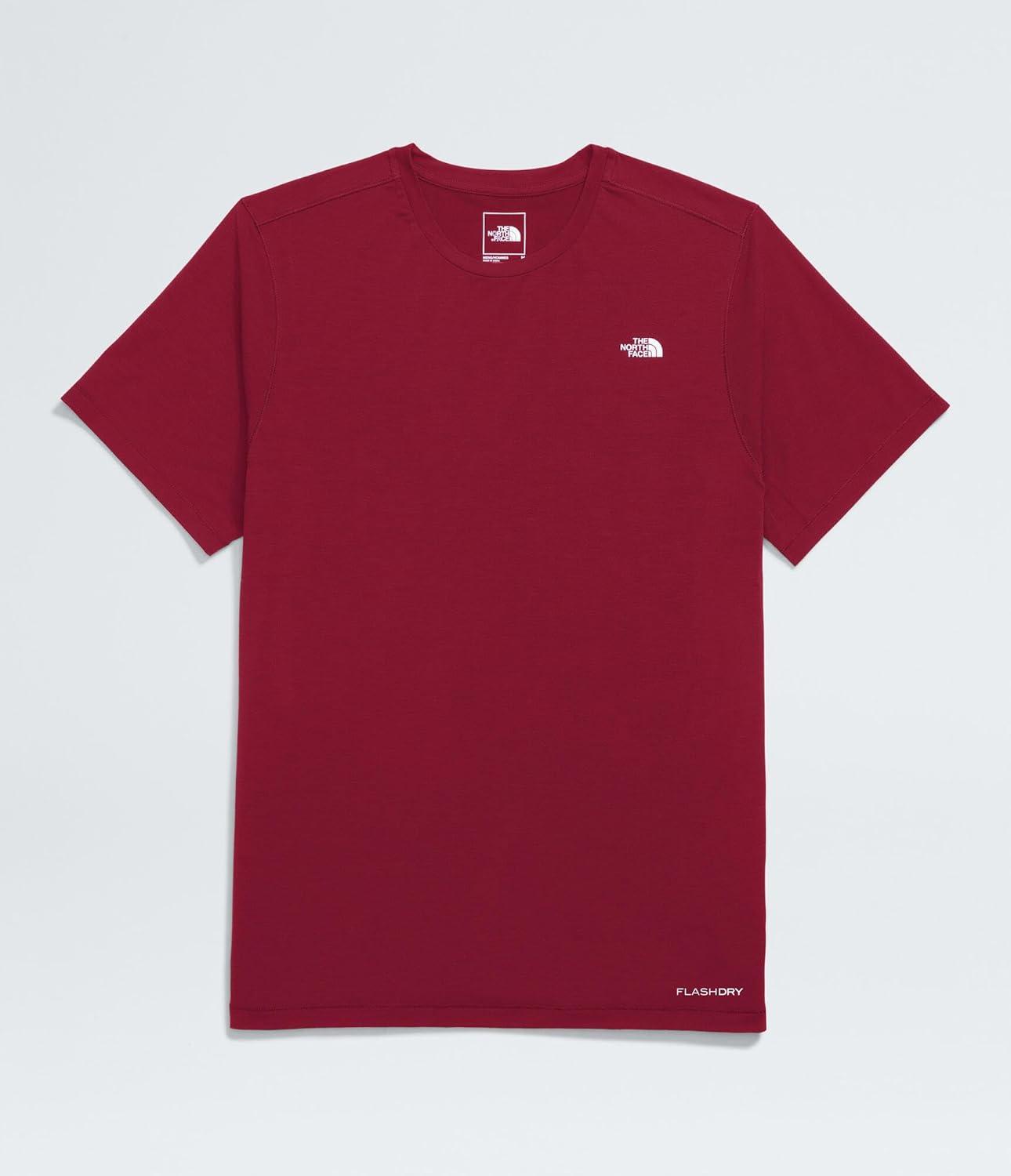 imageTHE NORTH FACE Mens Adventure Tee Lightweight amp Stretchy Shirt With Setin Sleeves amp Heat Transfer LogoBeetroot