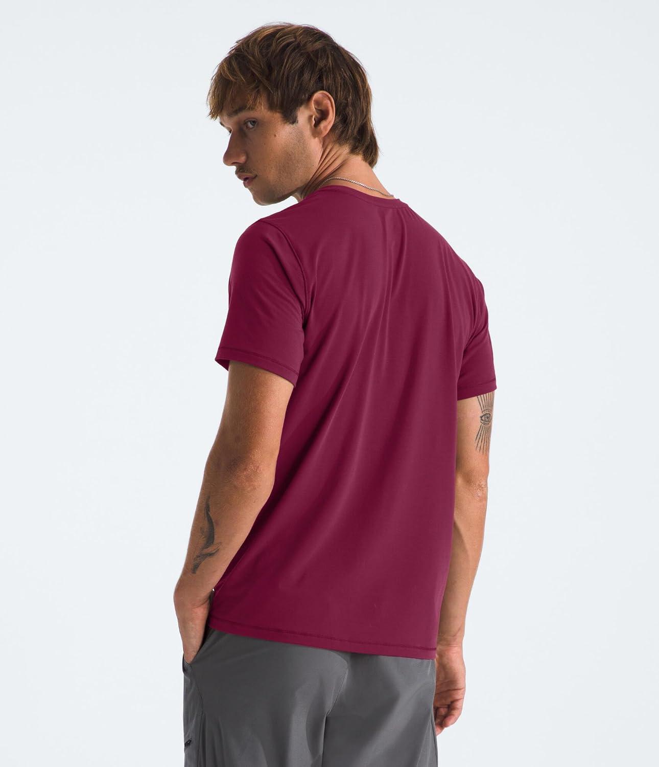 imageTHE NORTH FACE Mens Adventure Tee Lightweight amp Stretchy Shirt With Setin Sleeves amp Heat Transfer LogoCyber Berry