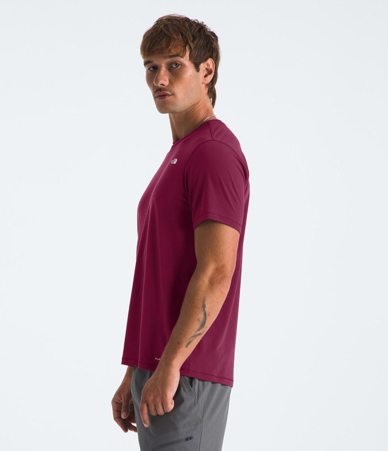 imageTHE NORTH FACE Mens Adventure Tee Lightweight amp Stretchy Shirt With Setin Sleeves amp Heat Transfer LogoCyber Berry