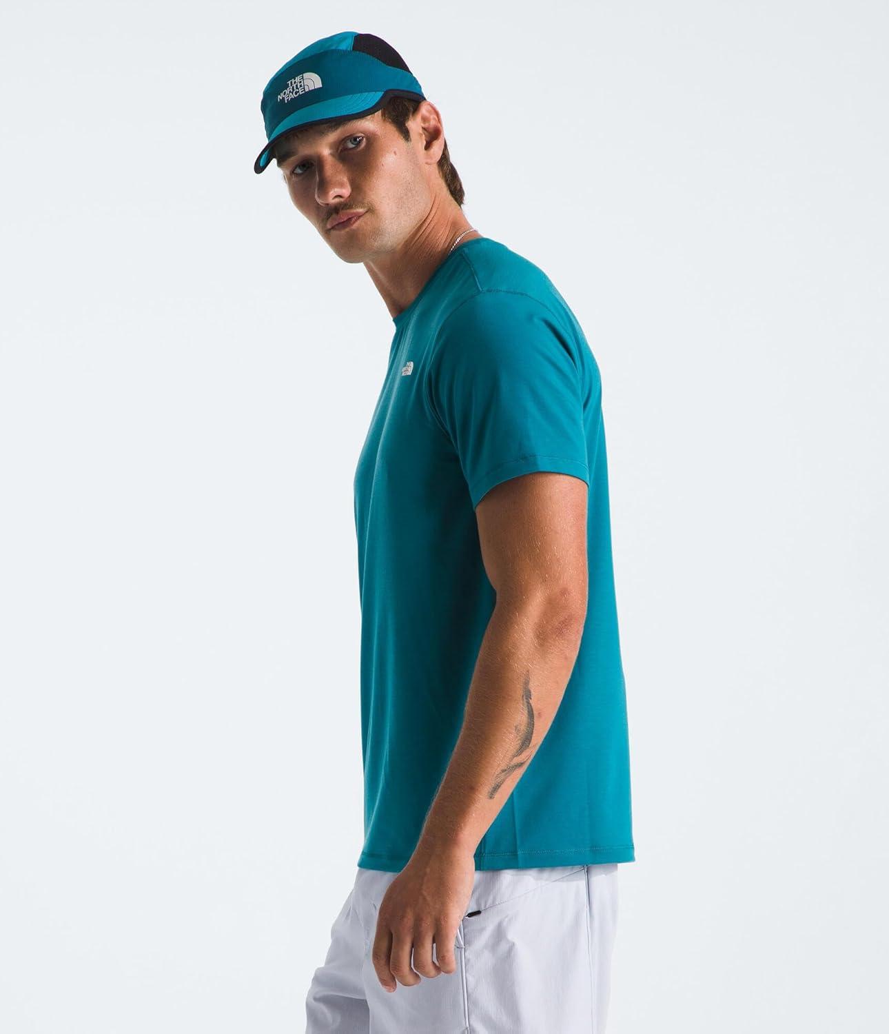 imageTHE NORTH FACE Mens Adventure Tee Lightweight amp Stretchy Shirt With Setin Sleeves amp Heat Transfer LogoDigital Steel