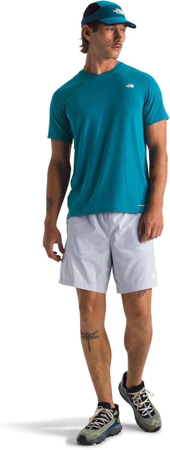imageTHE NORTH FACE Mens Adventure Tee Lightweight amp Stretchy Shirt With Setin Sleeves amp Heat Transfer LogoDigital Steel