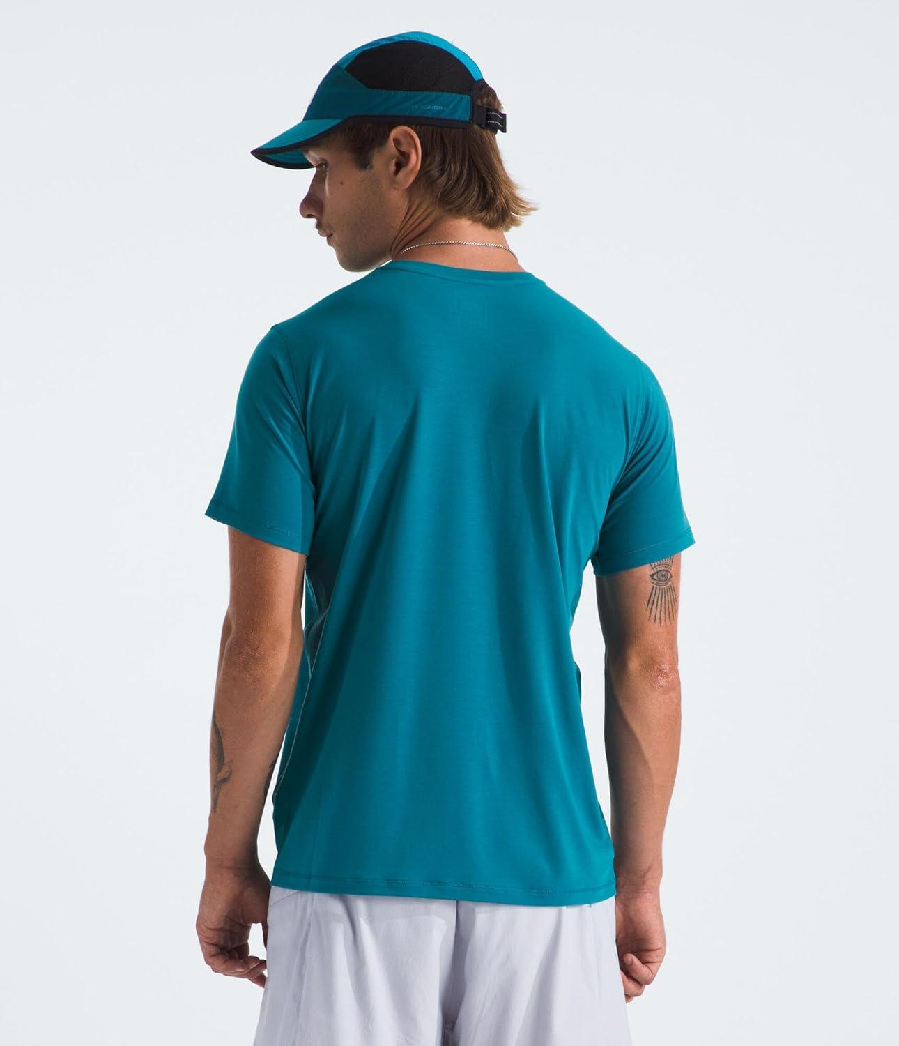 imageTHE NORTH FACE Mens Adventure Tee Lightweight amp Stretchy Shirt With Setin Sleeves amp Heat Transfer LogoDigital Steel