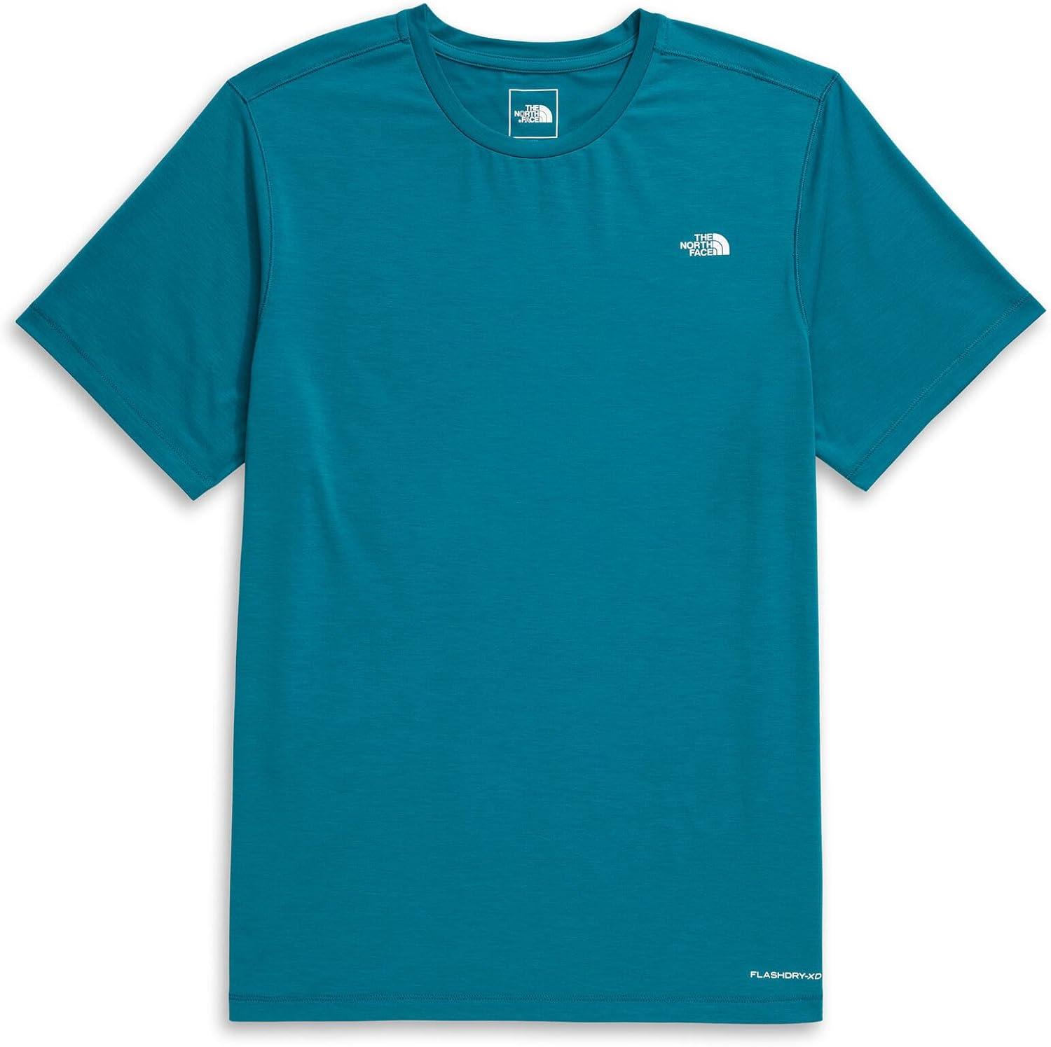 imageTHE NORTH FACE Mens Adventure Tee Lightweight amp Stretchy Shirt With Setin Sleeves amp Heat Transfer LogoDigital Steel