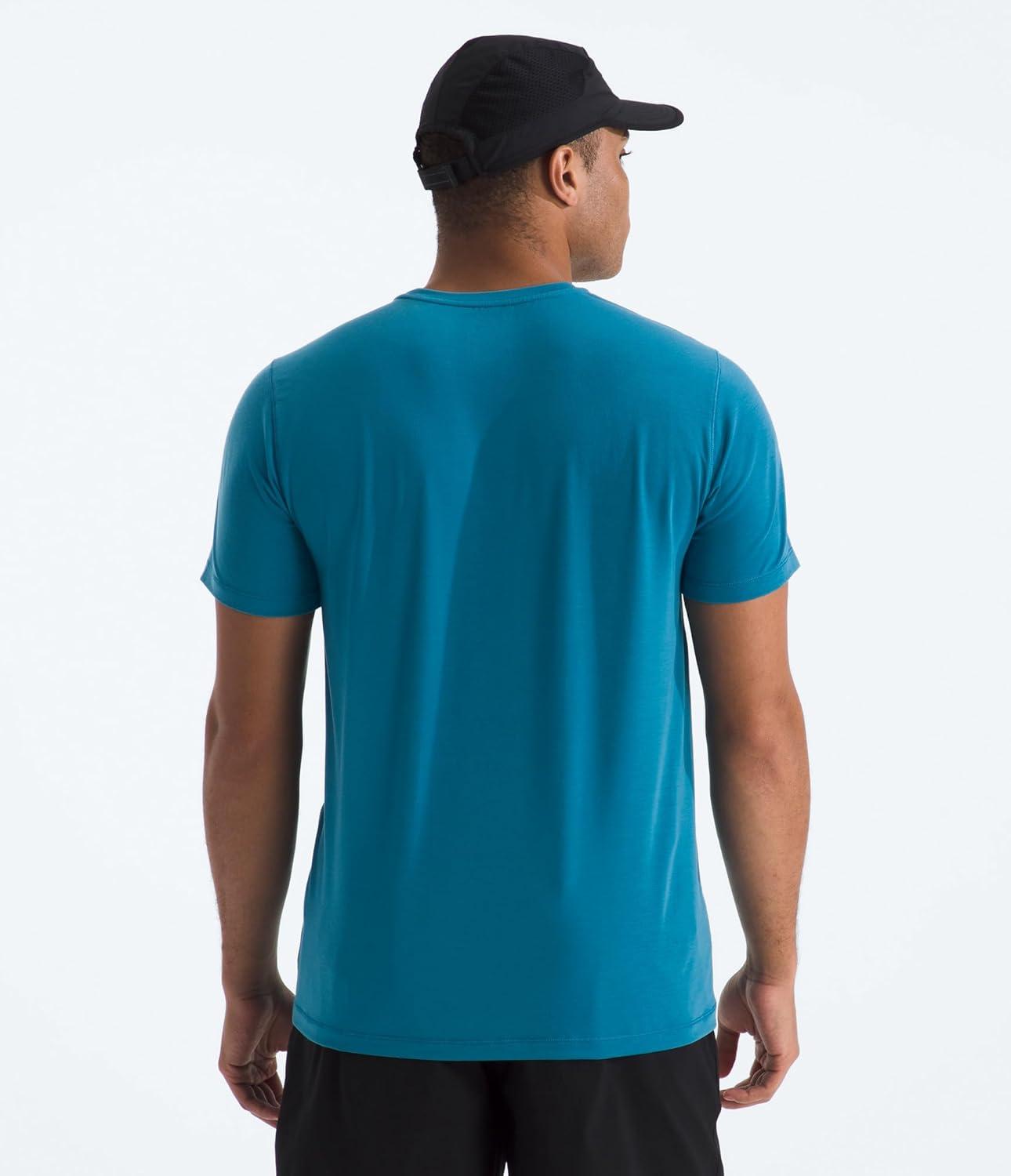 imageTHE NORTH FACE Mens Adventure Tee Lightweight amp Stretchy Shirt With Setin Sleeves amp Heat Transfer LogoDusk Blue