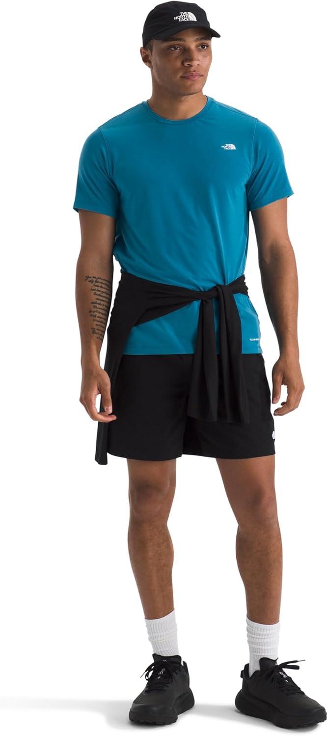 imageTHE NORTH FACE Mens Adventure Tee Lightweight amp Stretchy Shirt With Setin Sleeves amp Heat Transfer LogoDusk Blue