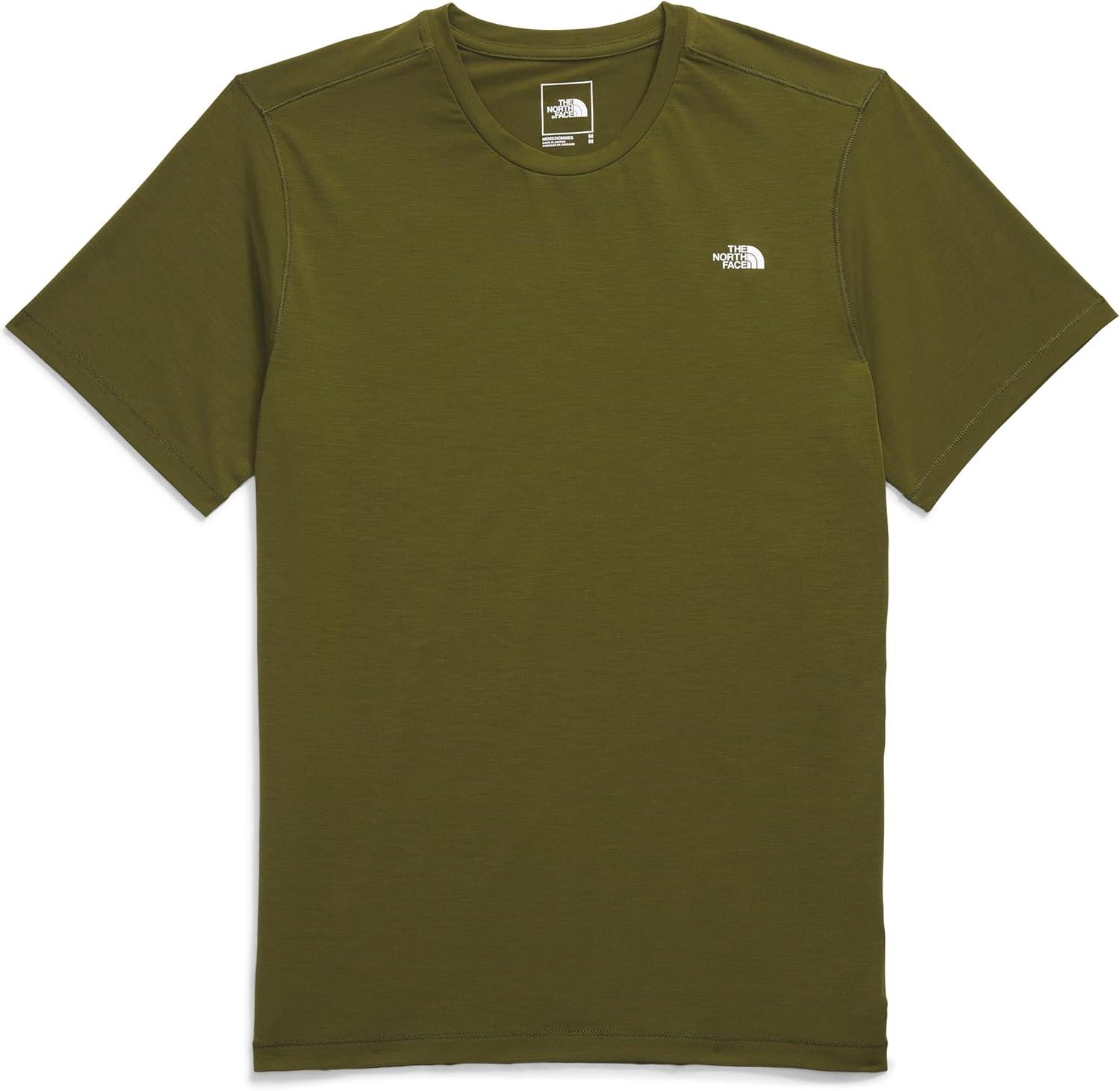 imageTHE NORTH FACE Mens Adventure Tee Lightweight amp Stretchy Shirt With Setin Sleeves amp Heat Transfer LogoForest Olive