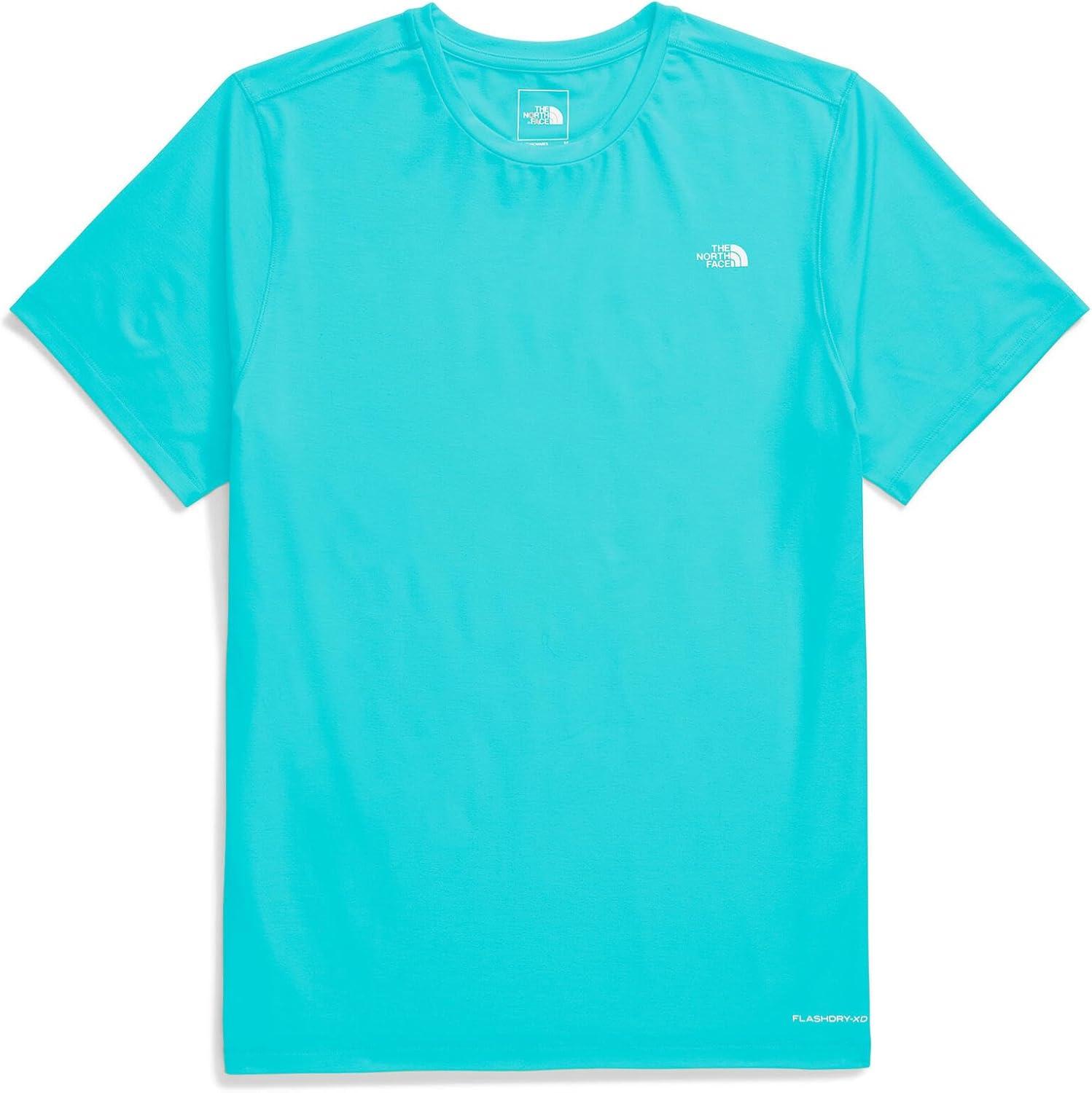 imageTHE NORTH FACE Mens Adventure Tee Lightweight amp Stretchy Shirt With Setin Sleeves amp Heat Transfer LogoGalactic Blue