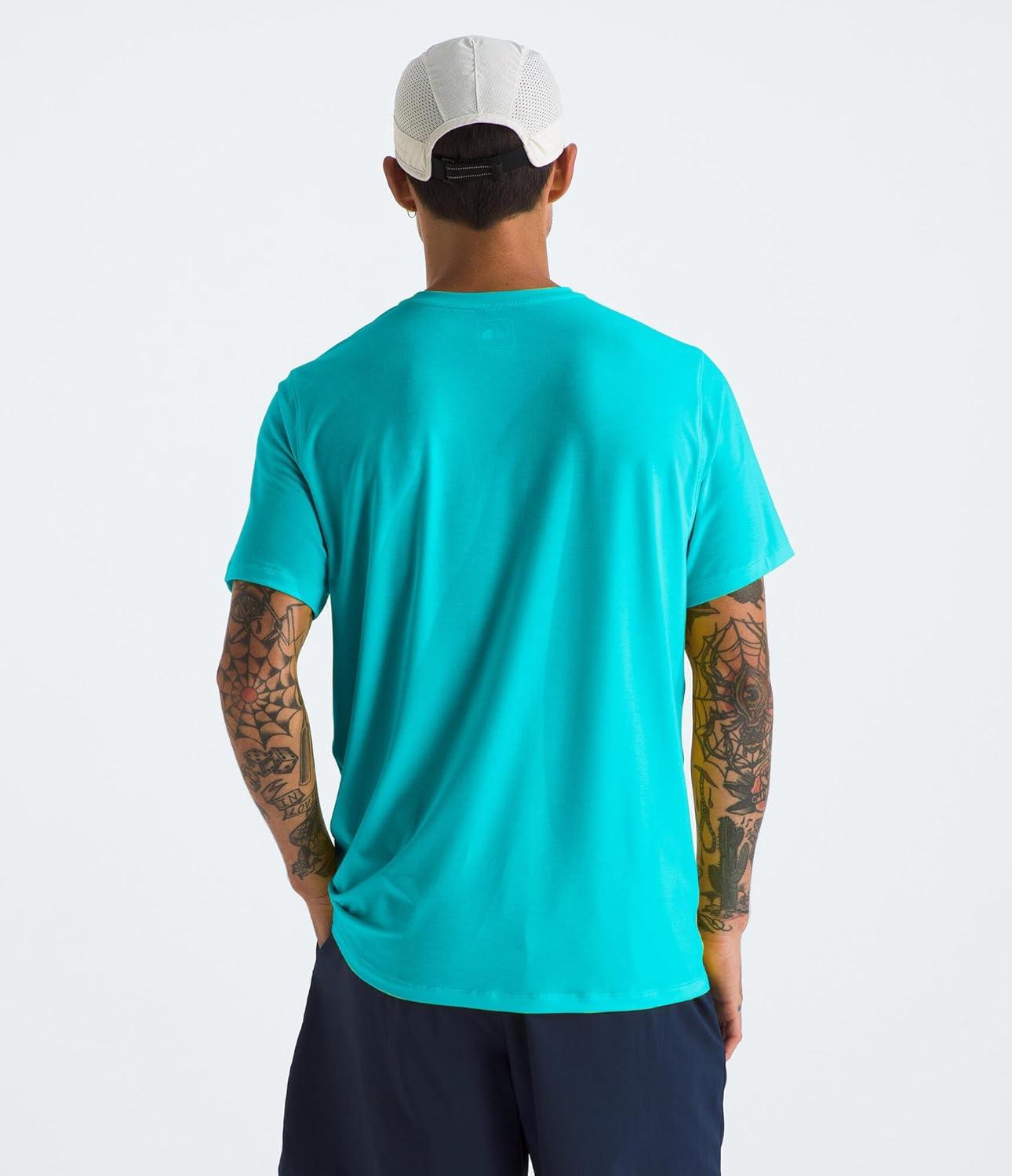 imageTHE NORTH FACE Mens Adventure Tee Lightweight amp Stretchy Shirt With Setin Sleeves amp Heat Transfer LogoGalactic Blue