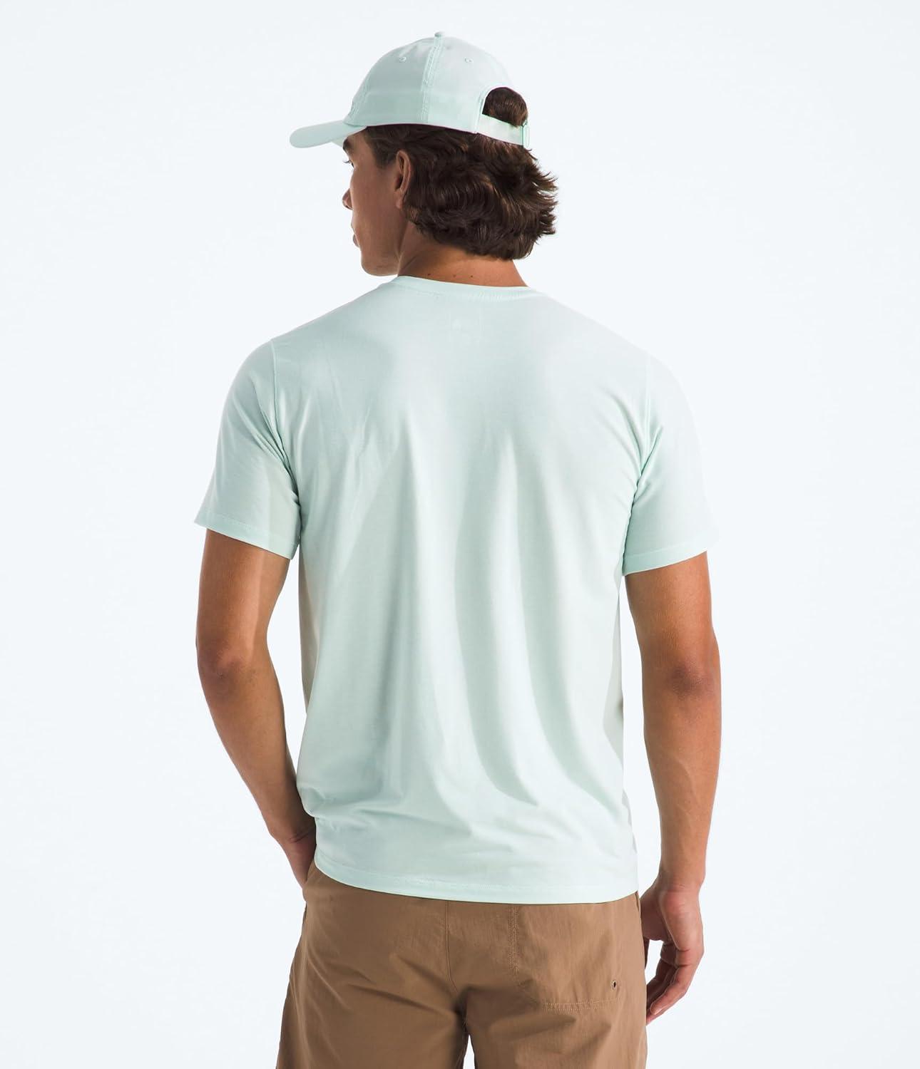 imageTHE NORTH FACE Mens Adventure Tee Lightweight amp Stretchy Shirt With Setin Sleeves amp Heat Transfer LogoOpal Frost