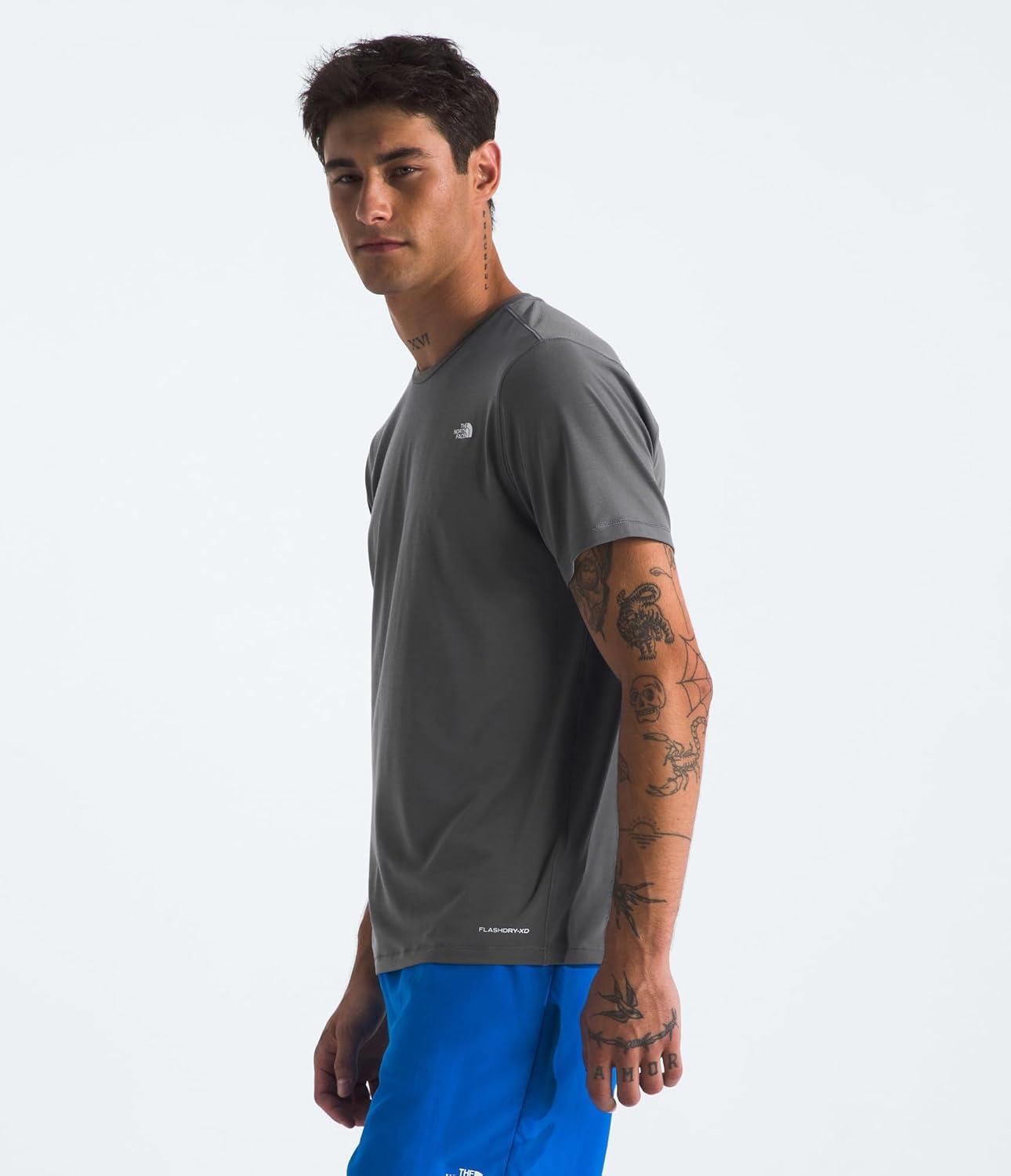 imageTHE NORTH FACE Mens Adventure Tee Lightweight amp Stretchy Shirt With Setin Sleeves amp Heat Transfer LogoSmoked Pearl