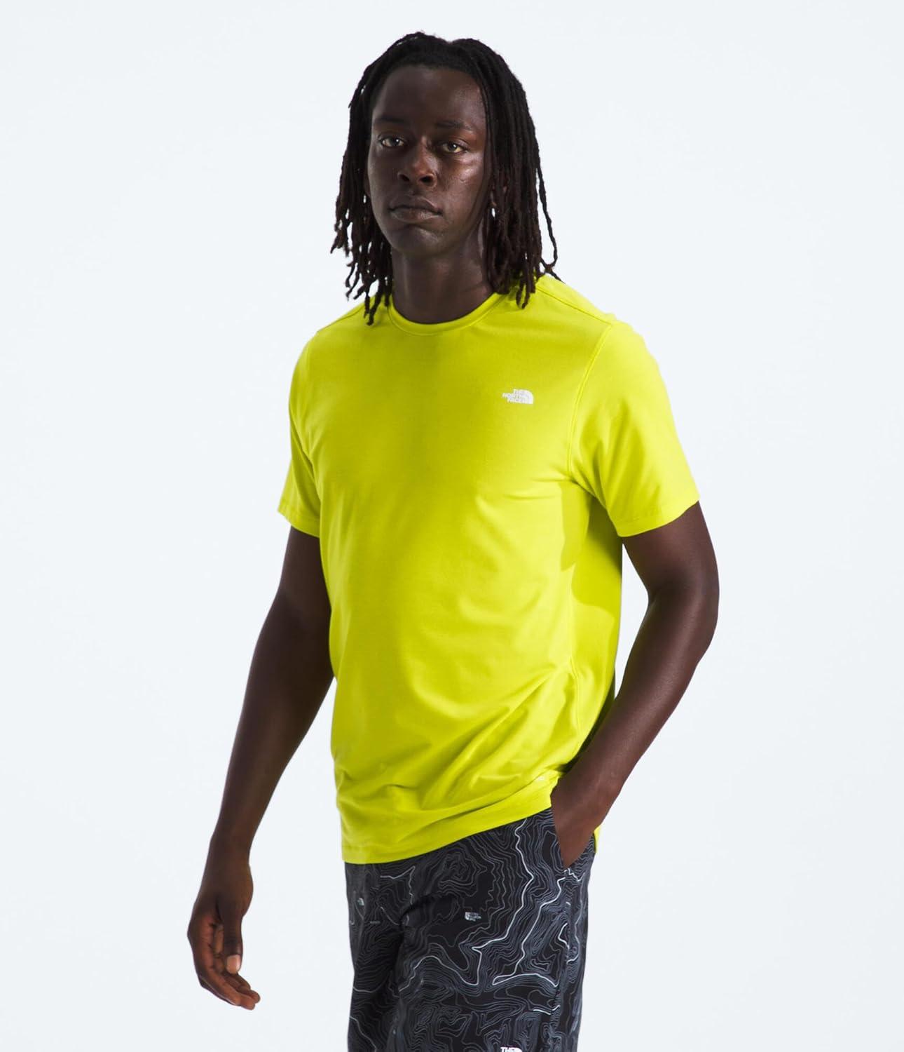 imageTHE NORTH FACE Mens Adventure Tee Lightweight amp Stretchy Shirt With Setin Sleeves amp Heat Transfer LogoSulphur Spring Green