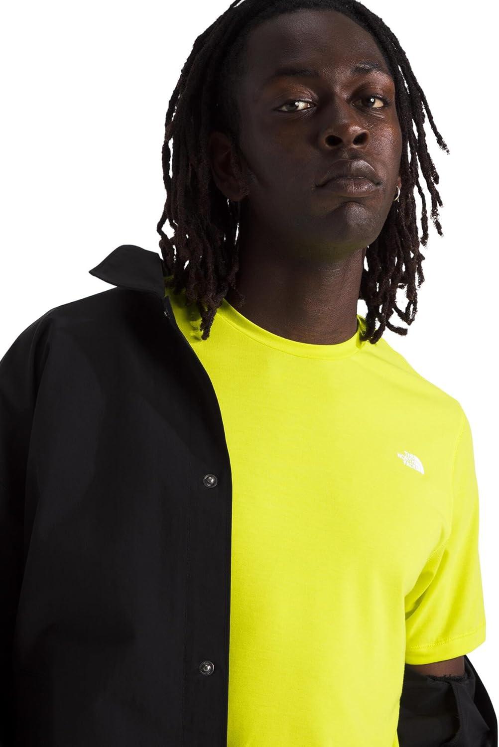 imageTHE NORTH FACE Mens Adventure Tee Lightweight amp Stretchy Shirt With Setin Sleeves amp Heat Transfer LogoSulphur Spring Green