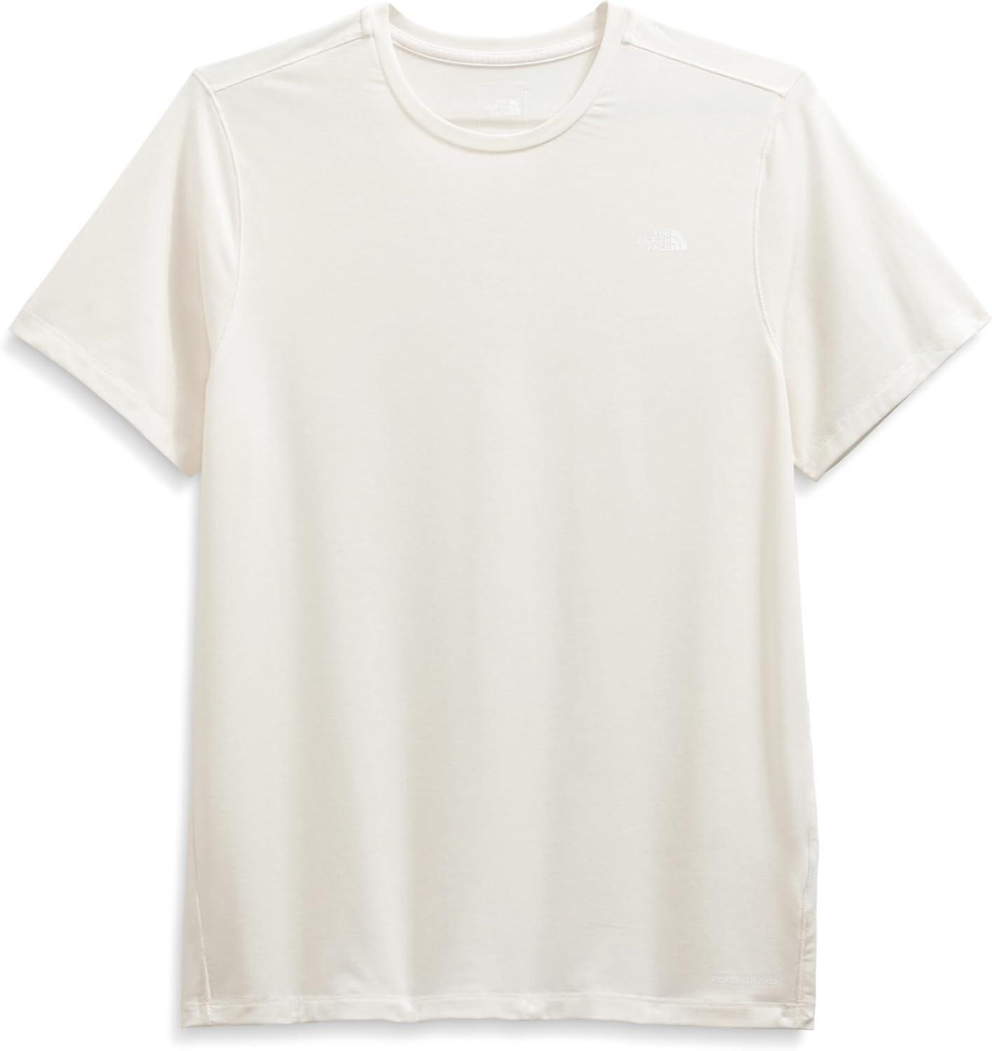 imageTHE NORTH FACE Mens Adventure Tee Lightweight amp Stretchy Shirt With Setin Sleeves amp Heat Transfer LogoWhite Dune