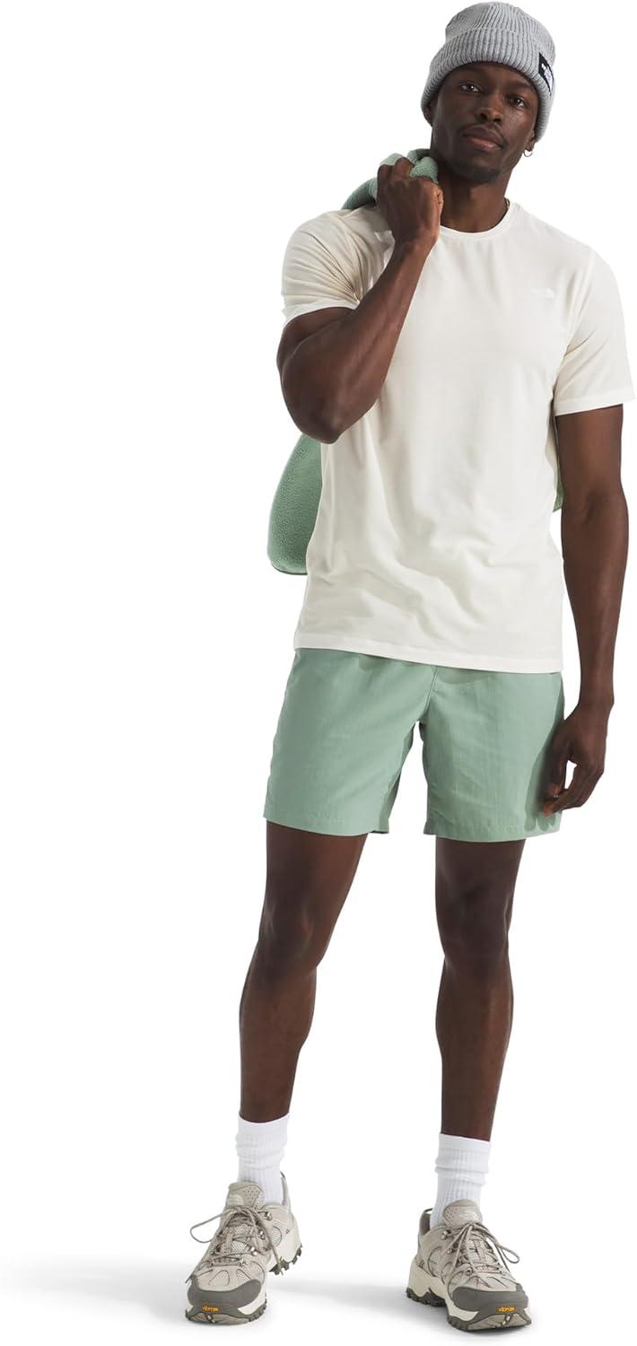 imageTHE NORTH FACE Mens Adventure Tee Lightweight amp Stretchy Shirt With Setin Sleeves amp Heat Transfer LogoWhite Dune