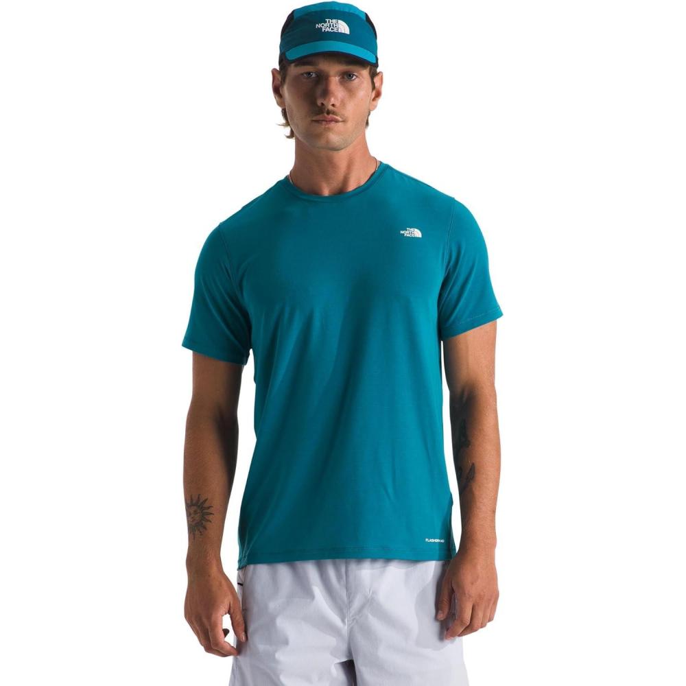 imageTHE NORTH FACE Mens Adventure Tee Lightweight amp Stretchy Shirt With Setin Sleeves amp Heat Transfer LogoDigital Steel