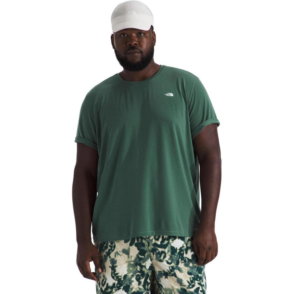 imageTHE NORTH FACE Mens Adventure Tee Lightweight amp Stretchy Shirt With Setin Sleeves amp Heat Transfer LogoDuck Green