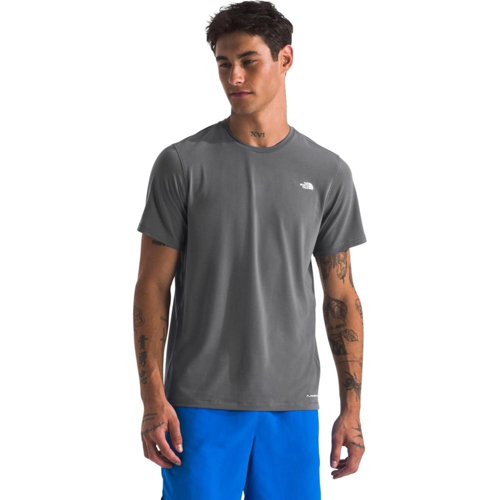 imageTHE NORTH FACE Mens Adventure Tee  Lightweight amp Stretchy Shirt With Setin Sleeves amp Heat Transfer LogoSmoked Pearl