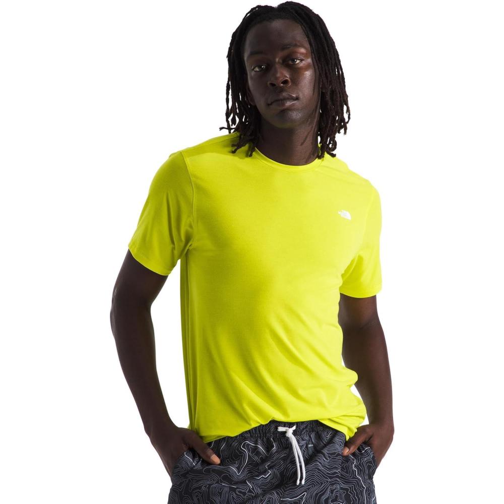 imageTHE NORTH FACE Mens Adventure Tee Lightweight amp Stretchy Shirt With Setin Sleeves amp Heat Transfer LogoSulphur Spring Green